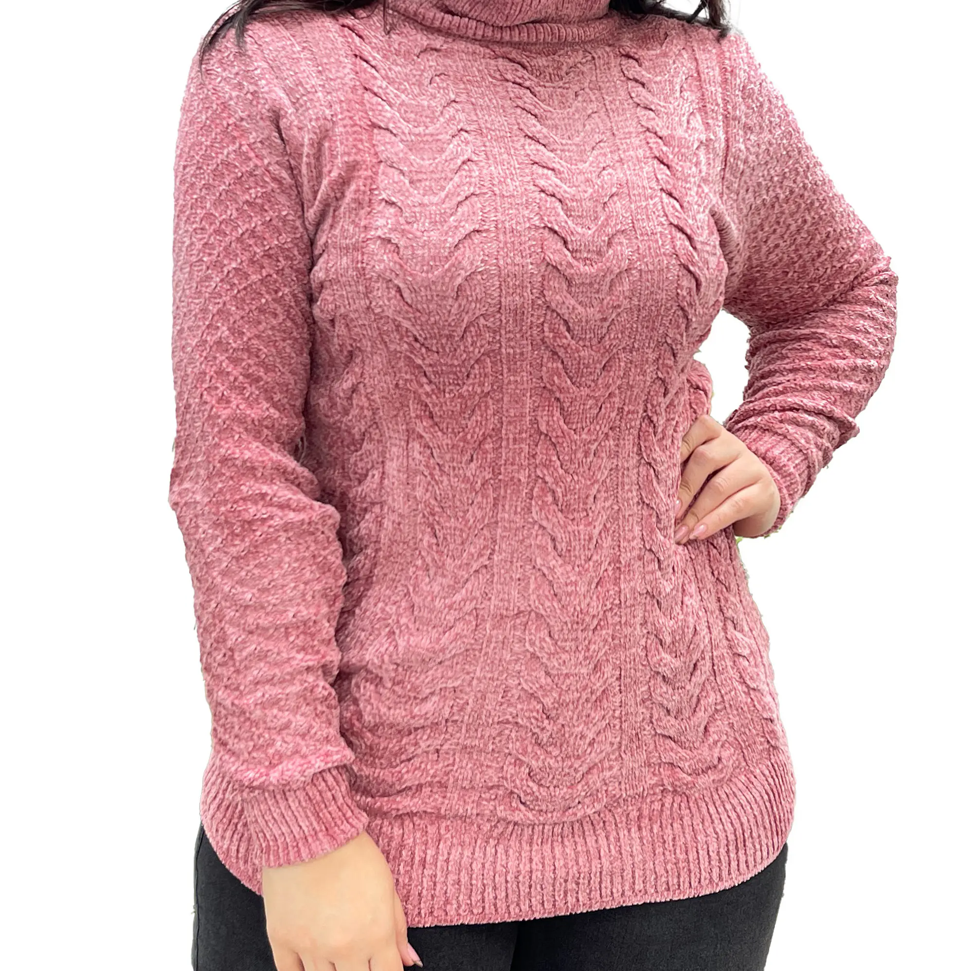 Sweater cuello alto mujer Chenille Luciana 5
