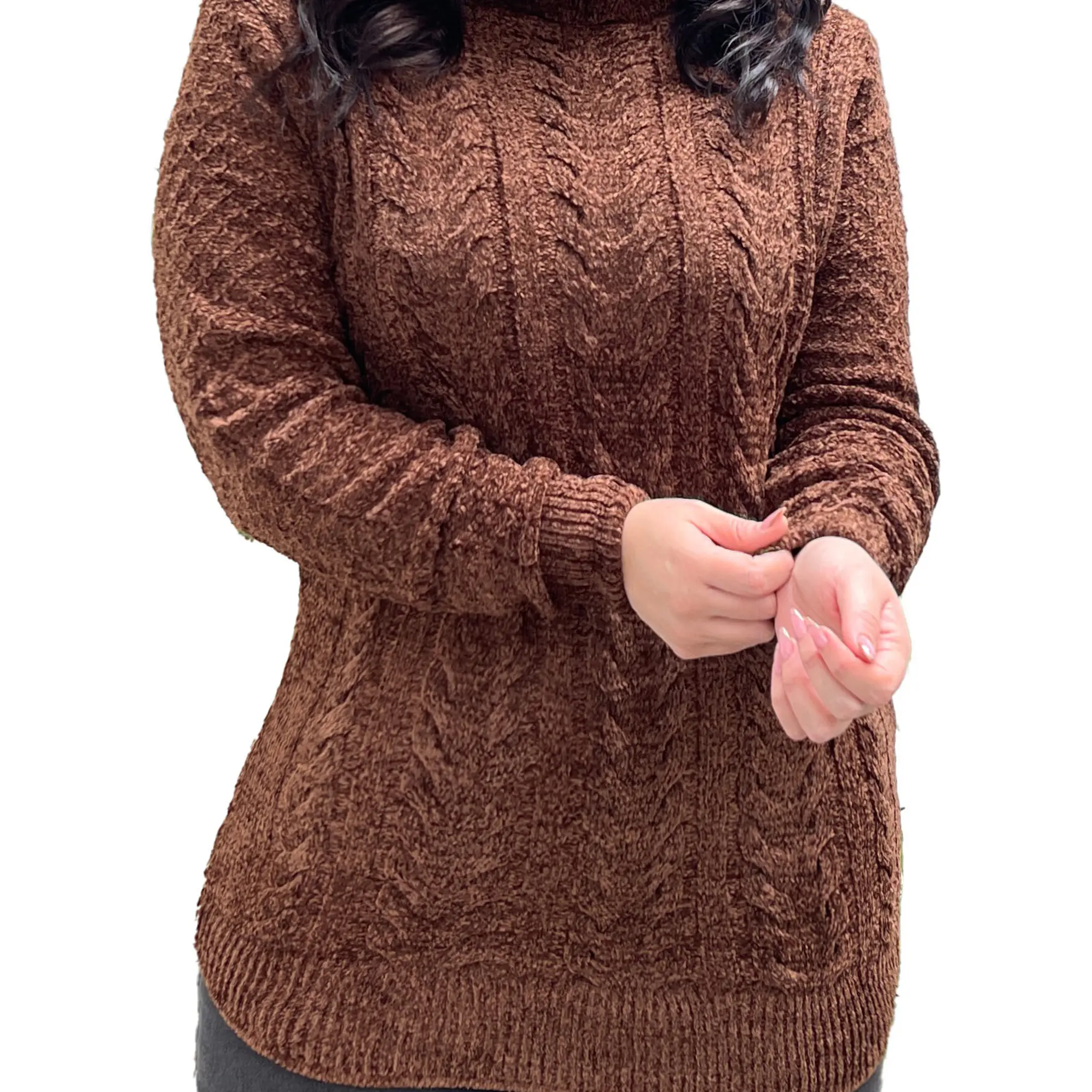 Sweater cuello alto mujer Chenille Luciana 6