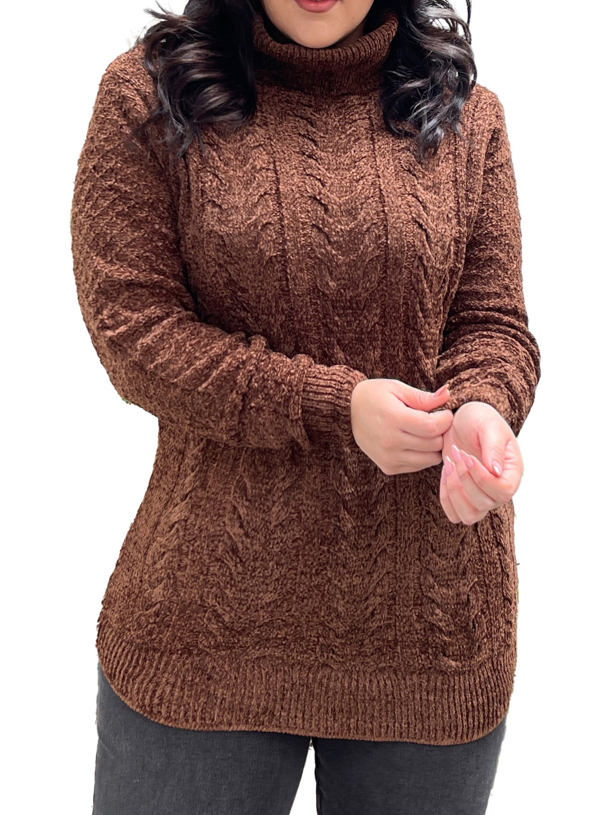 Sweater cuello alto mujer Chenille Luciana 6