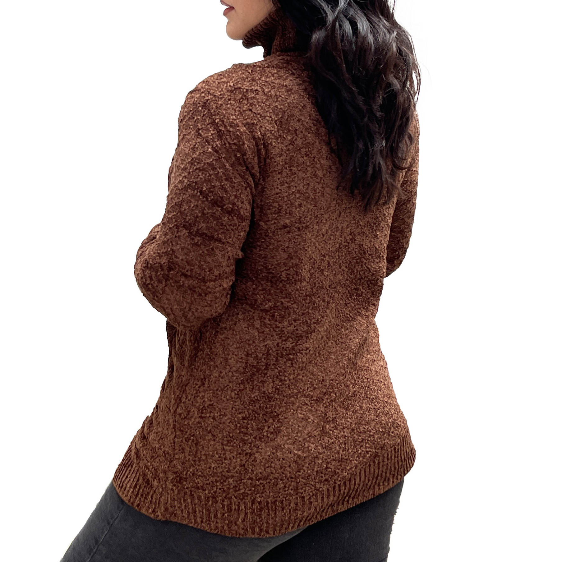 Sweater cuello alto mujer Chenille Luciana 7