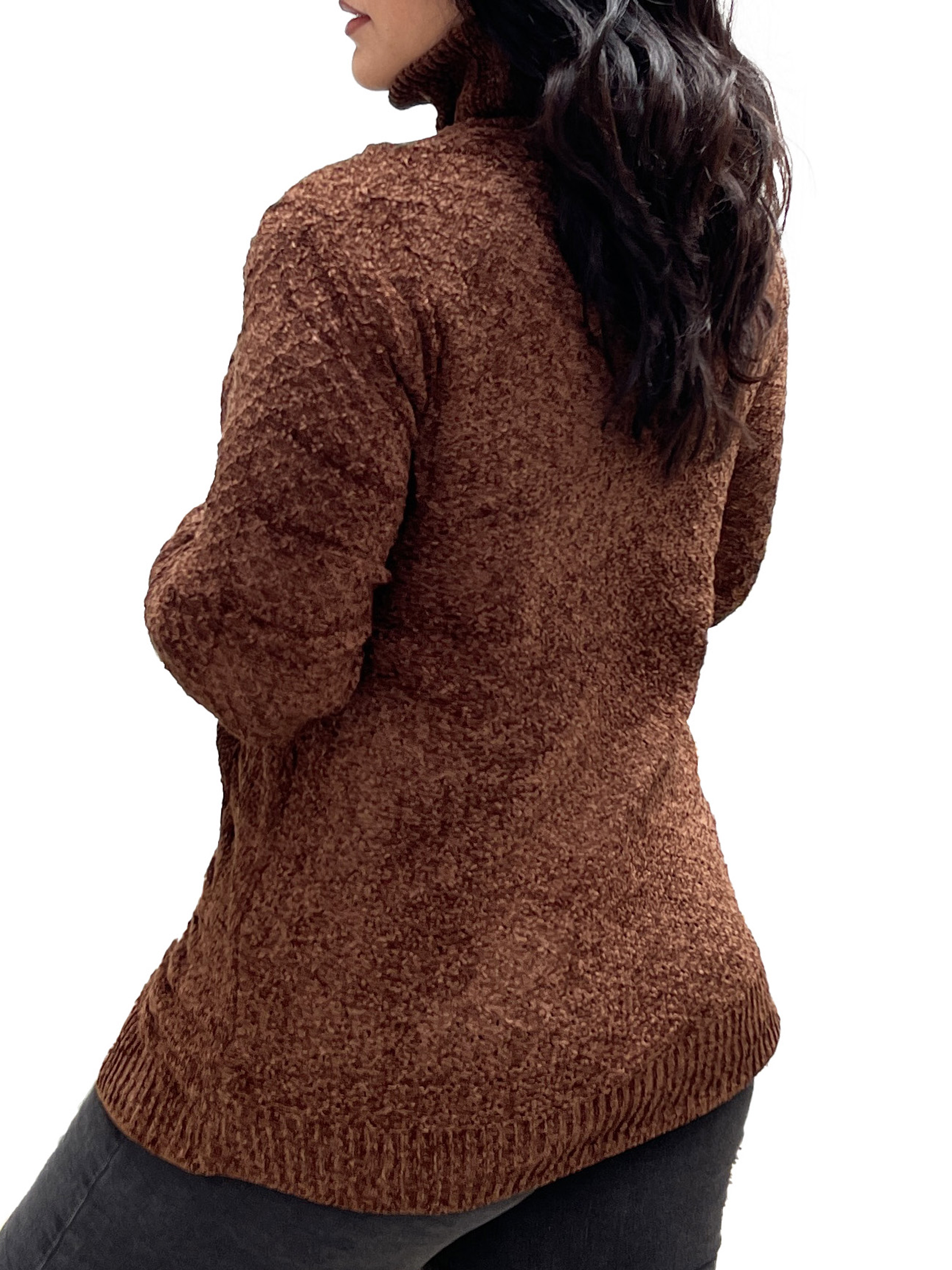 Sweater cuello alto mujer Chenille Luciana 7