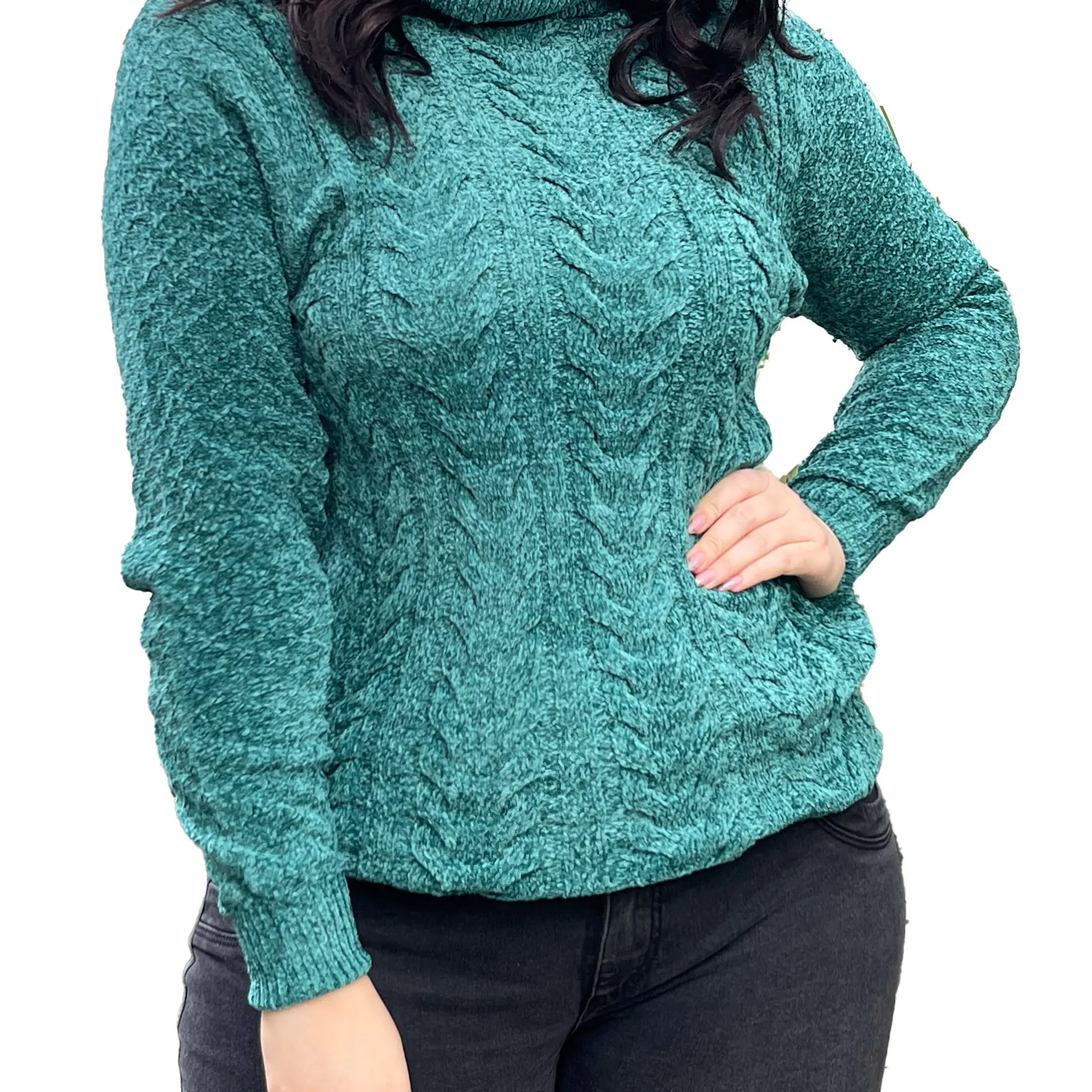 Sweater cuello alto mujer Chenille Luciana 8