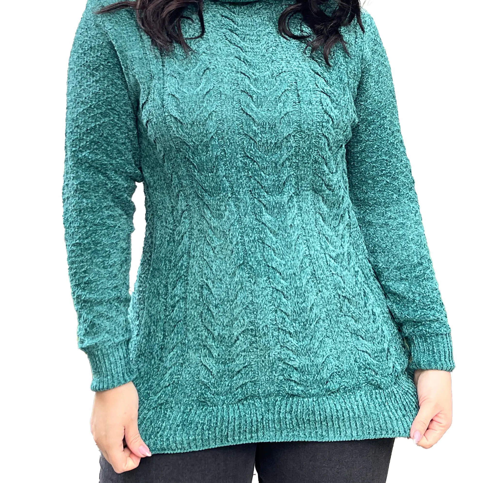 Sweater cuello alto mujer Chenille Luciana 9