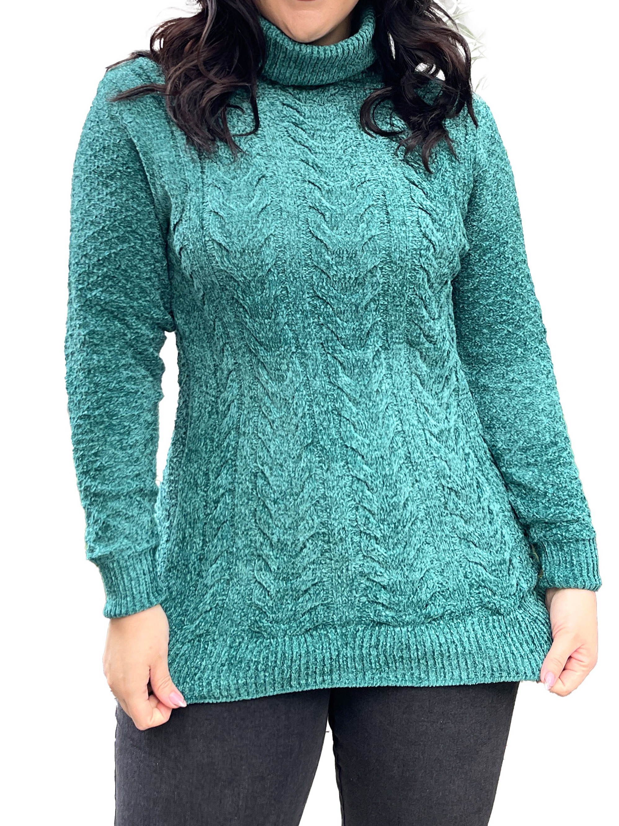 Sweater cuello alto mujer Chenille Luciana 9