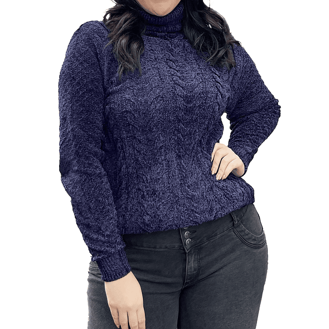 Sweater cuello alto mujer Chenille Luciana