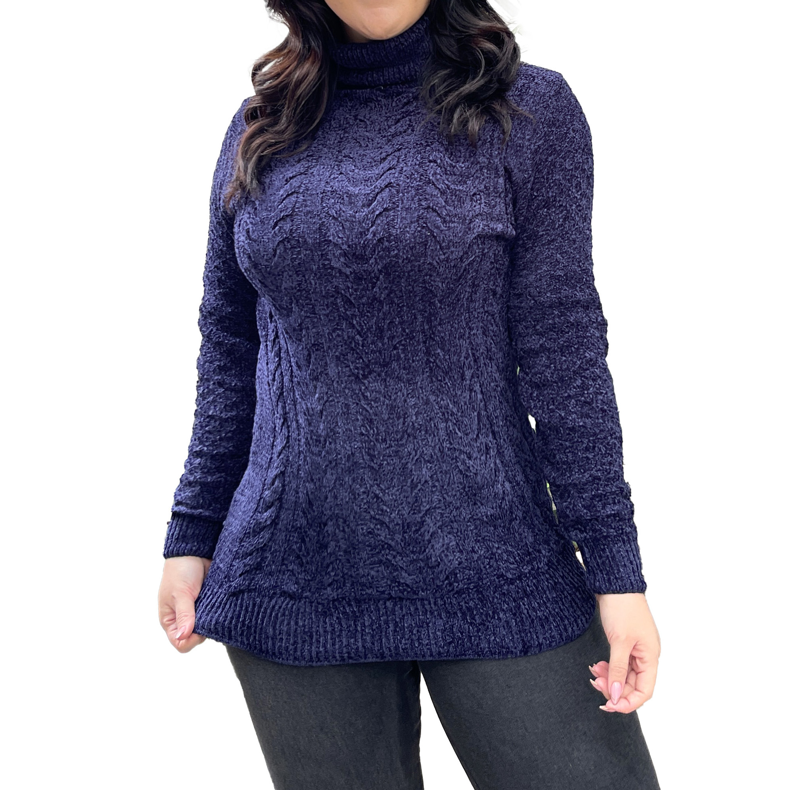Sweater cuello alto mujer Chenille Luciana 11