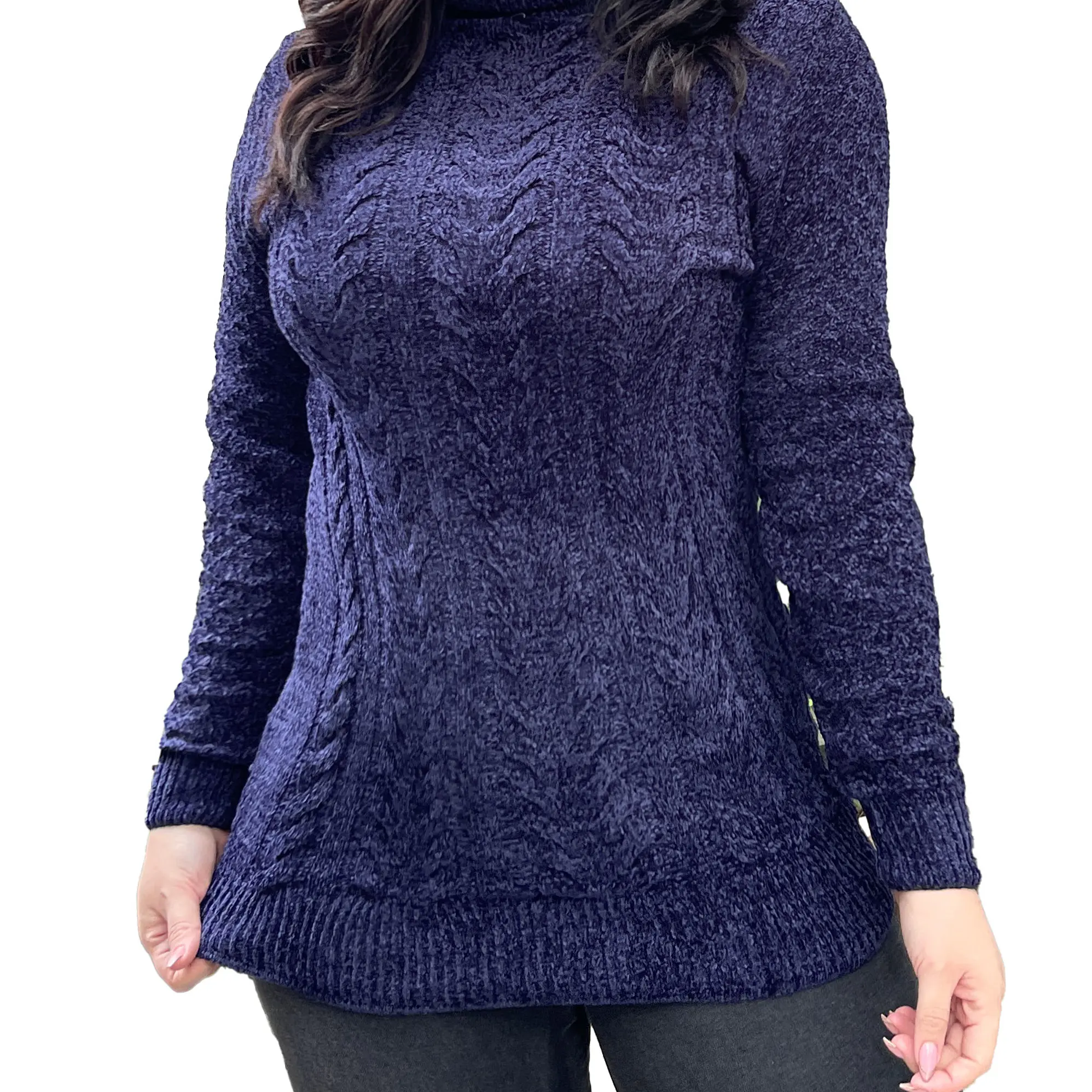 Sweater cuello alto mujer Chenille Luciana 11
