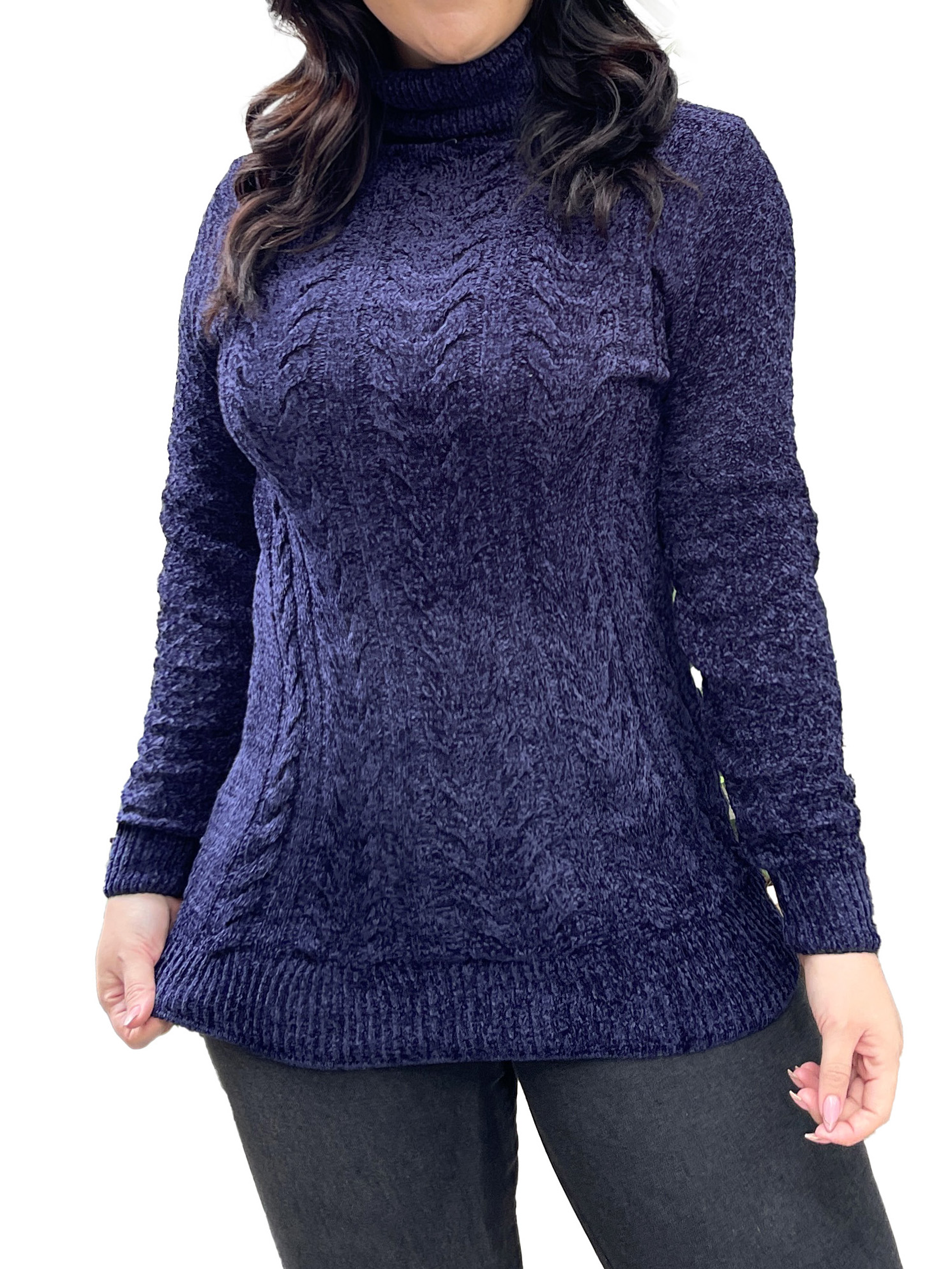 Sweater cuello alto mujer Chenille Luciana 11