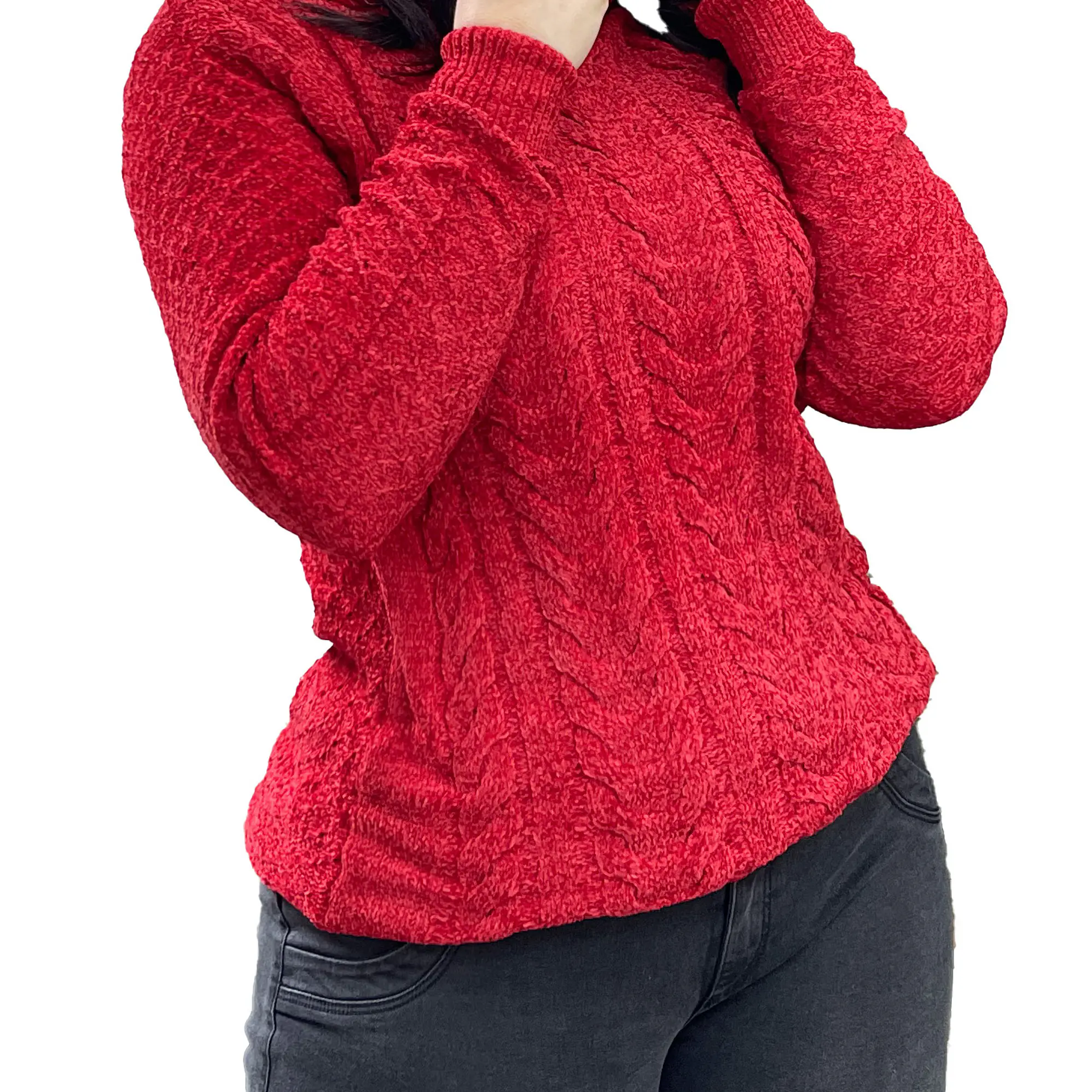 Sweater cuello alto mujer Chenille Luciana 1