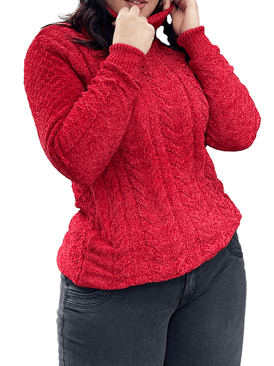 Sweater cuello alto mujer Chenille Luciana