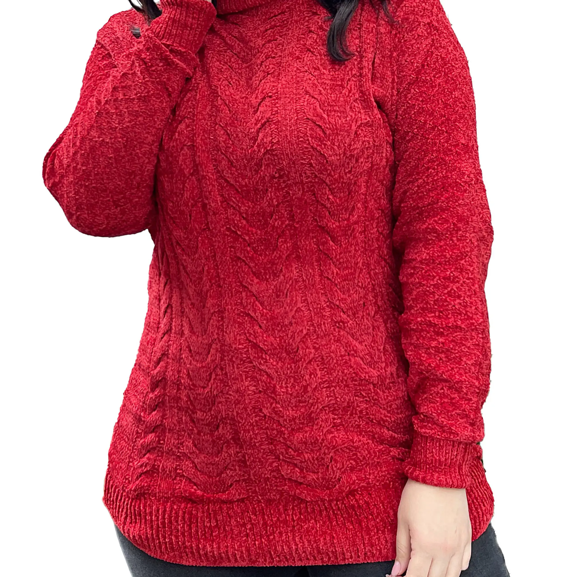 Sweater cuello alto mujer Chenille Luciana 3