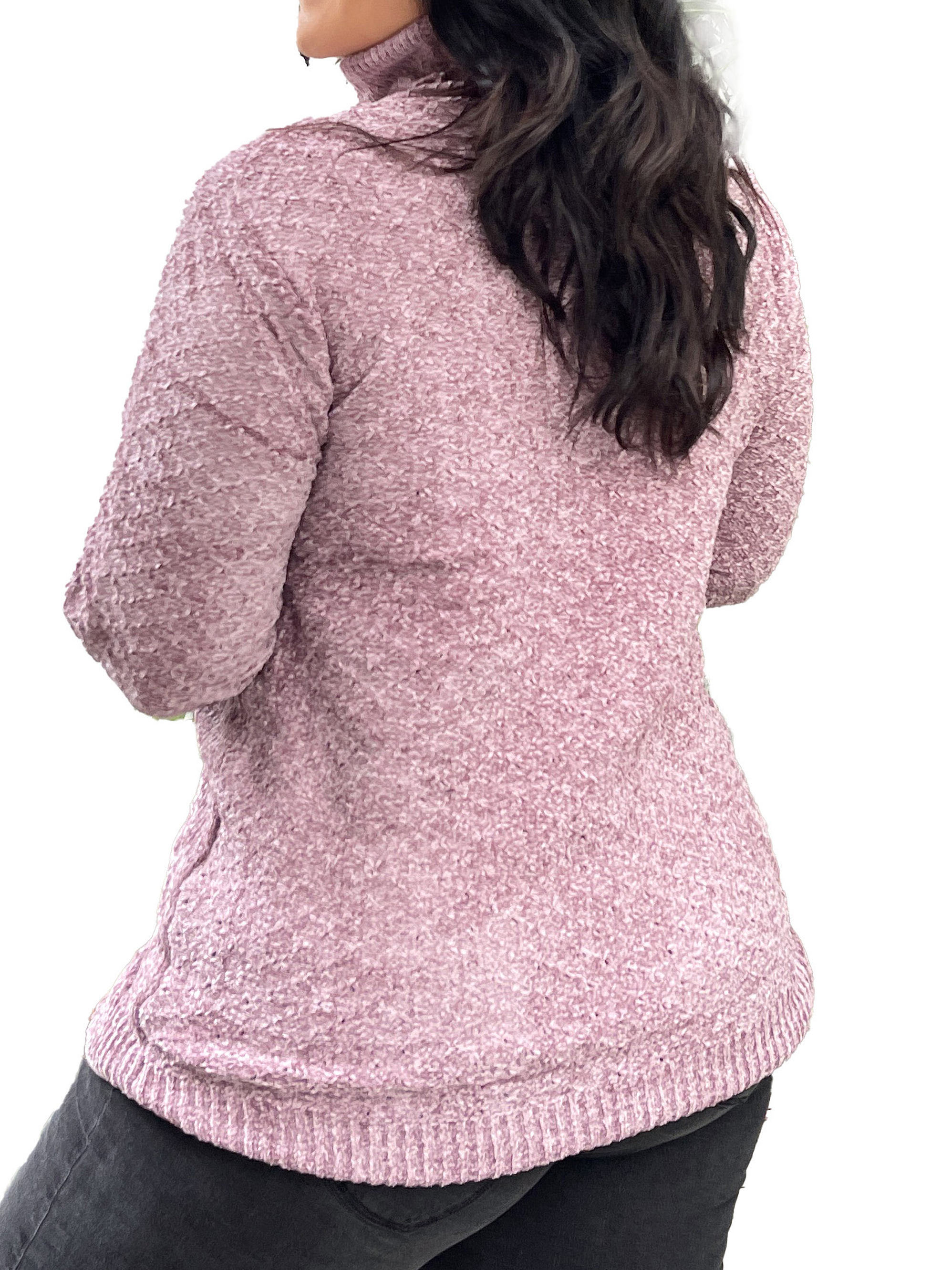 Sweater cuello alto mujer Chenille Luciana 13