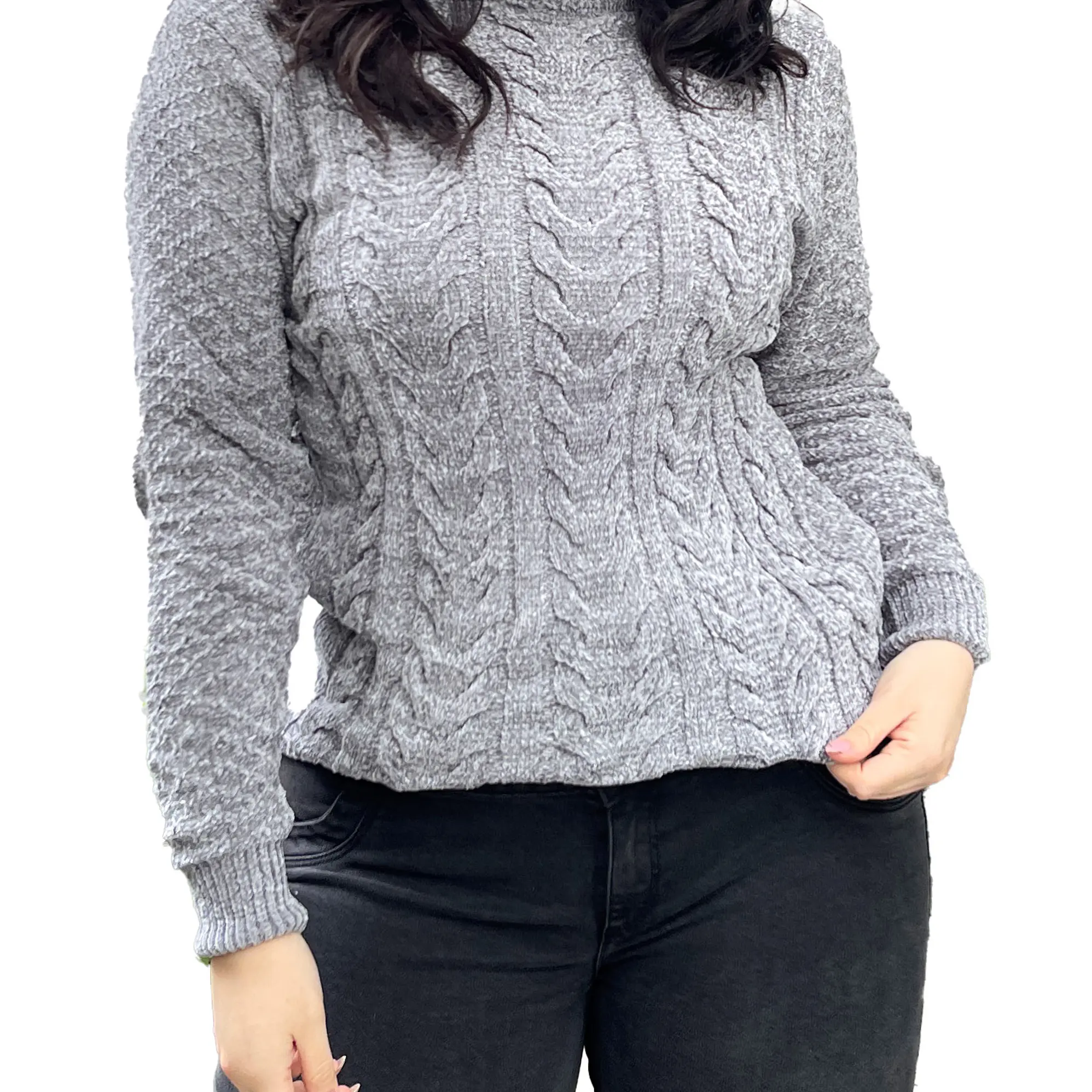 Sweater cuello alto mujer Chenille Luciana 14