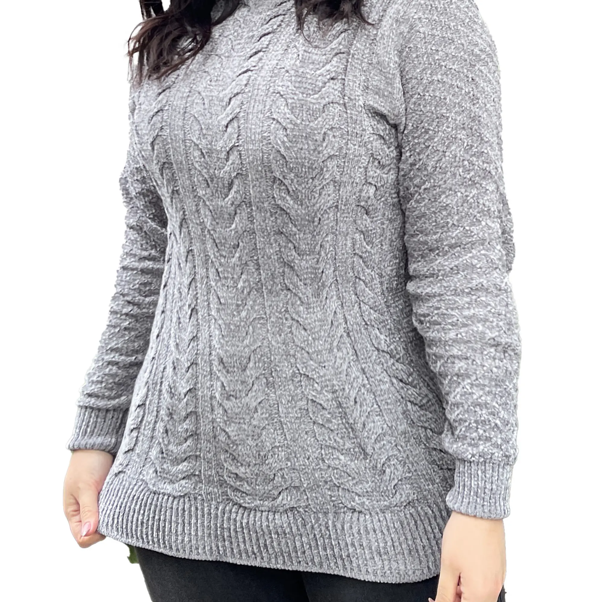 Sweater cuello alto mujer Chenille Luciana 15