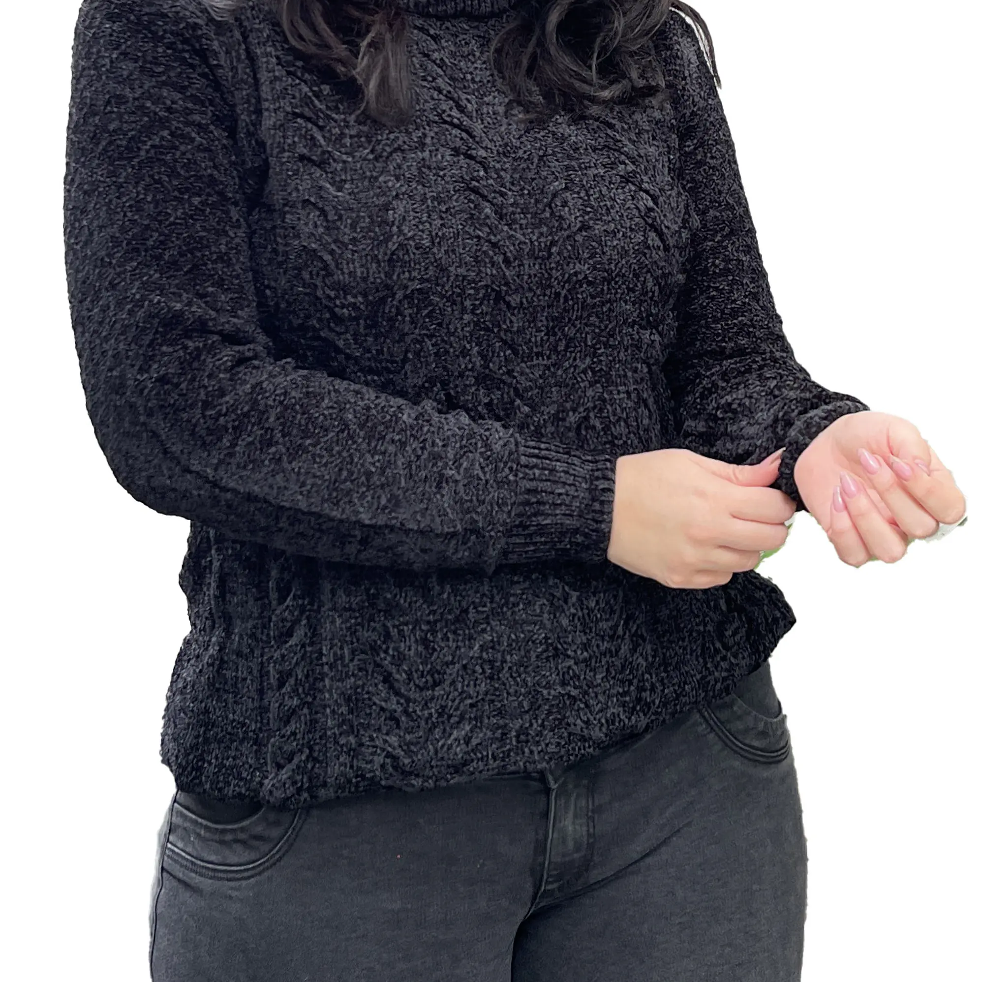 Sweater cuello alto mujer Chenille Luciana 16