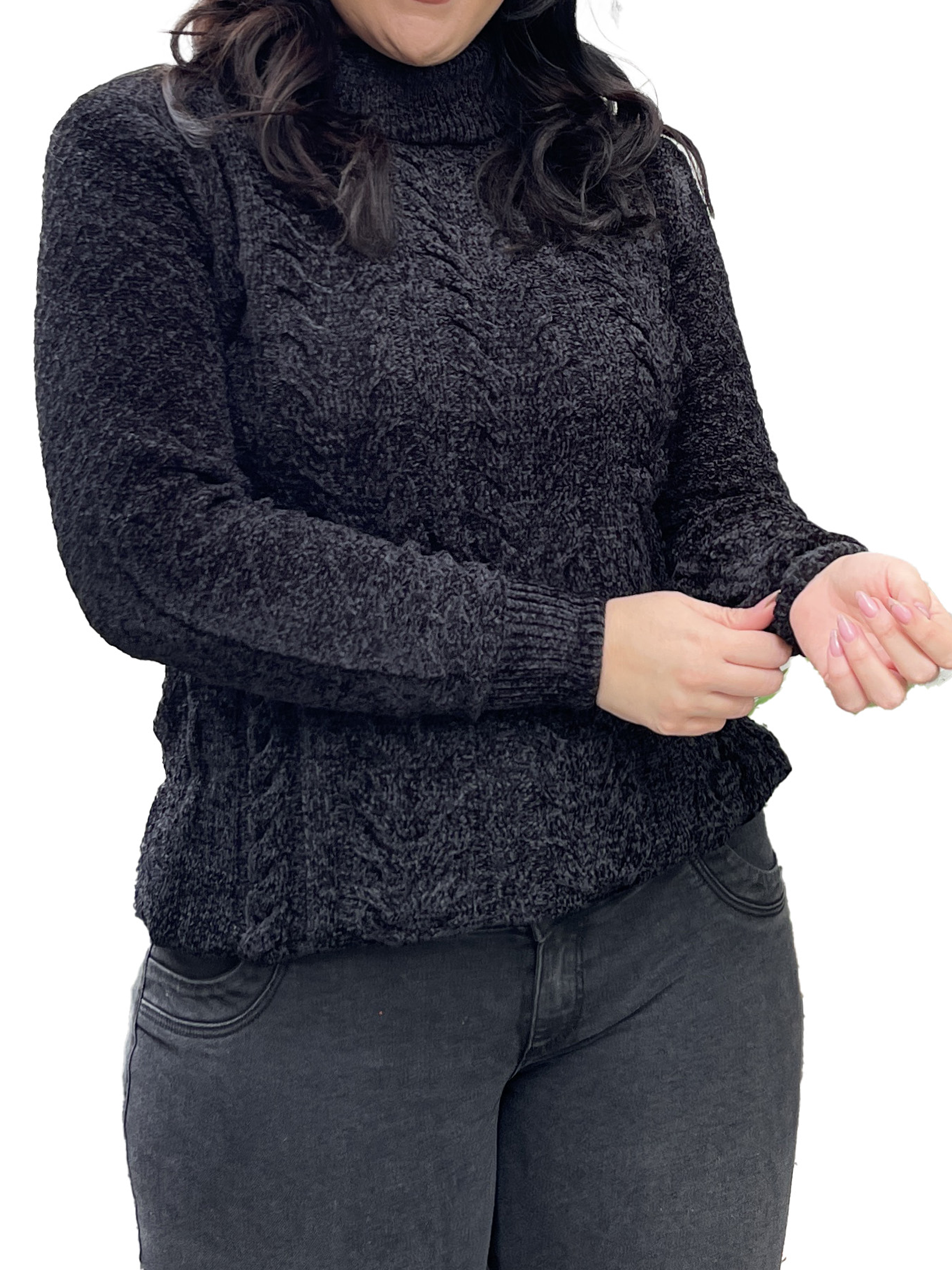 Sweater cuello alto mujer Chenille Luciana 16