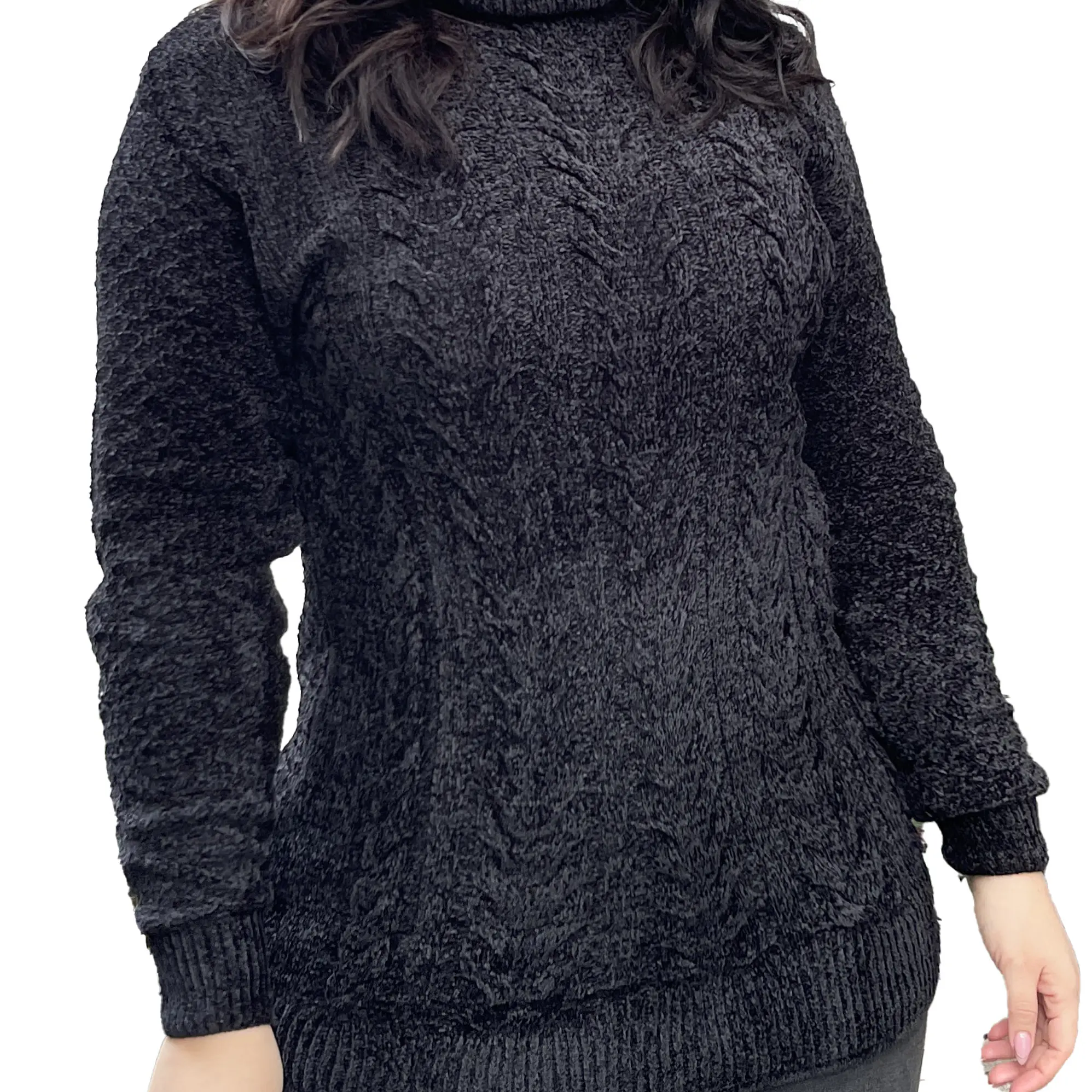 Sweater cuello alto mujer Chenille Luciana 17