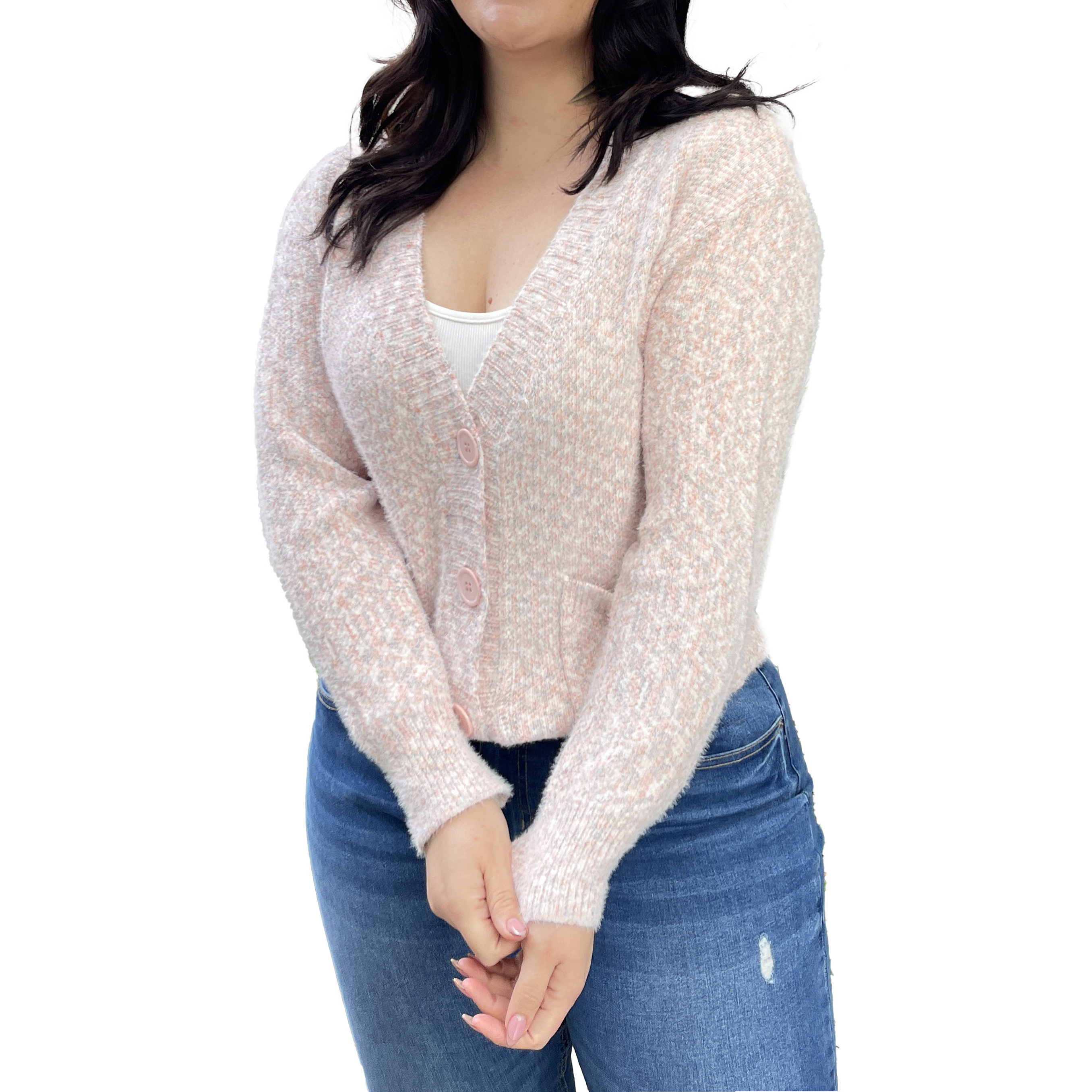 Cárdigan Botones jaspeado softy colores 6