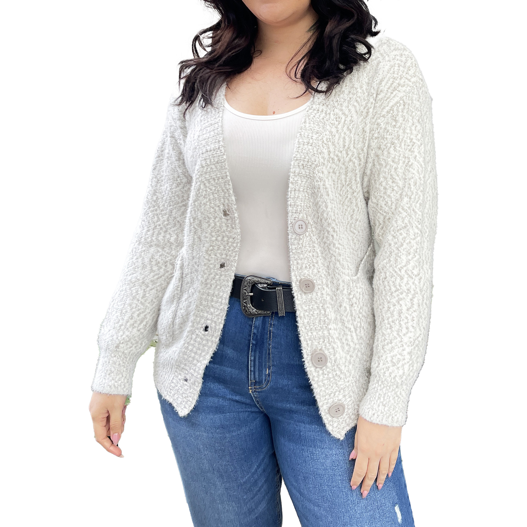 Cárdigan Botones jaspeado softy colores 2