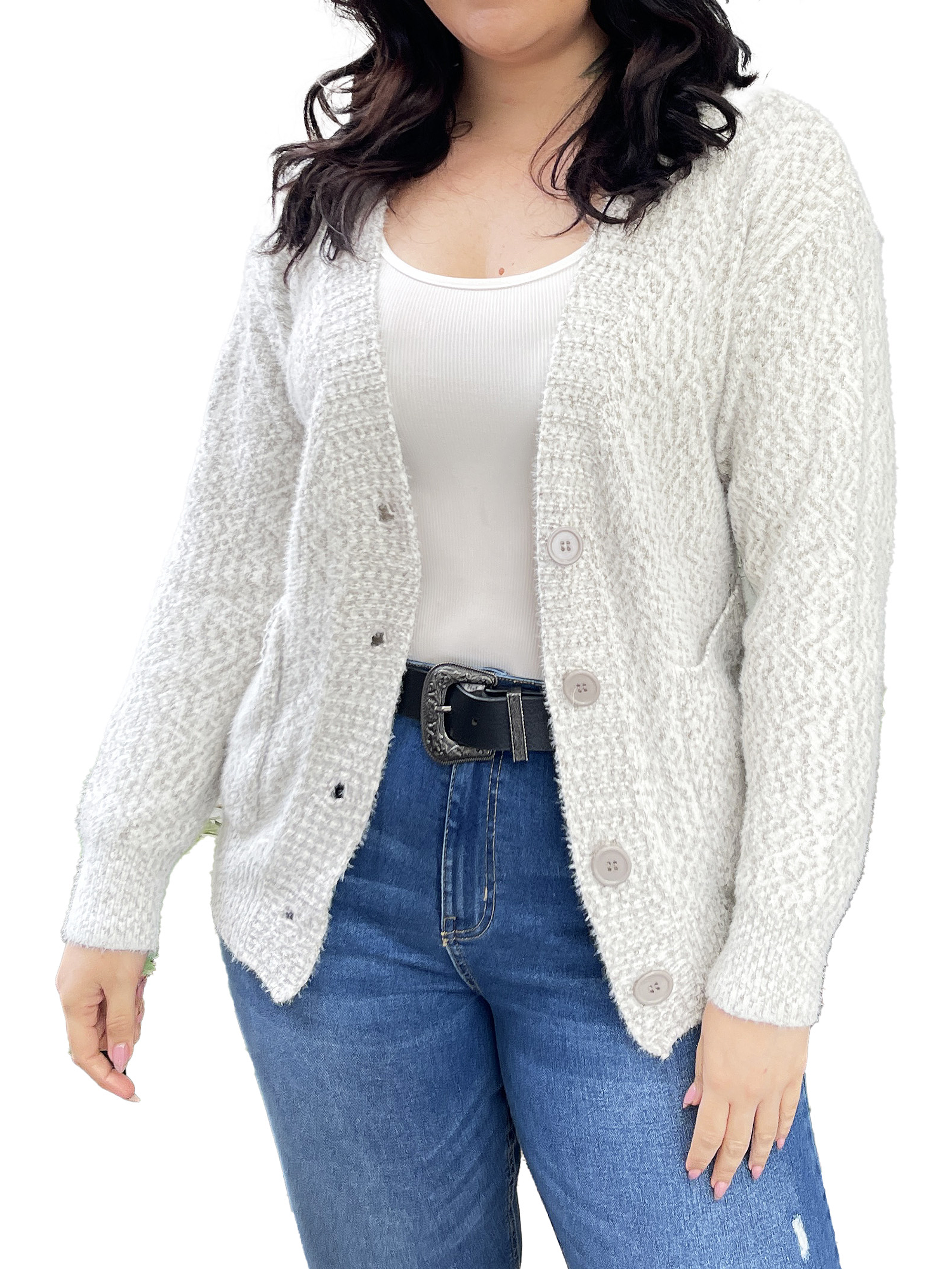 Cárdigan Botones jaspeado softy colores 2