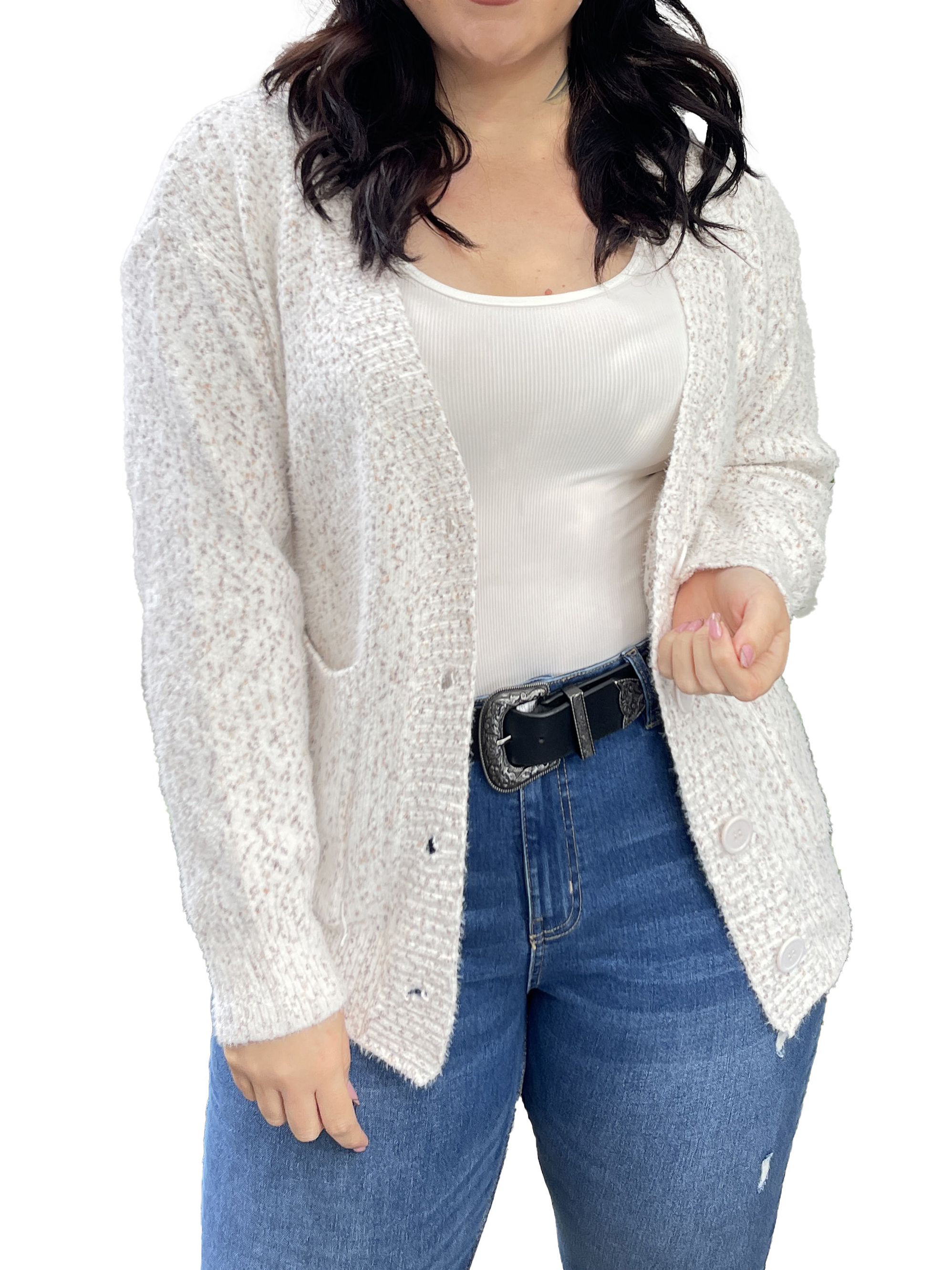 Cárdigan Botones jaspeado softy colores 1