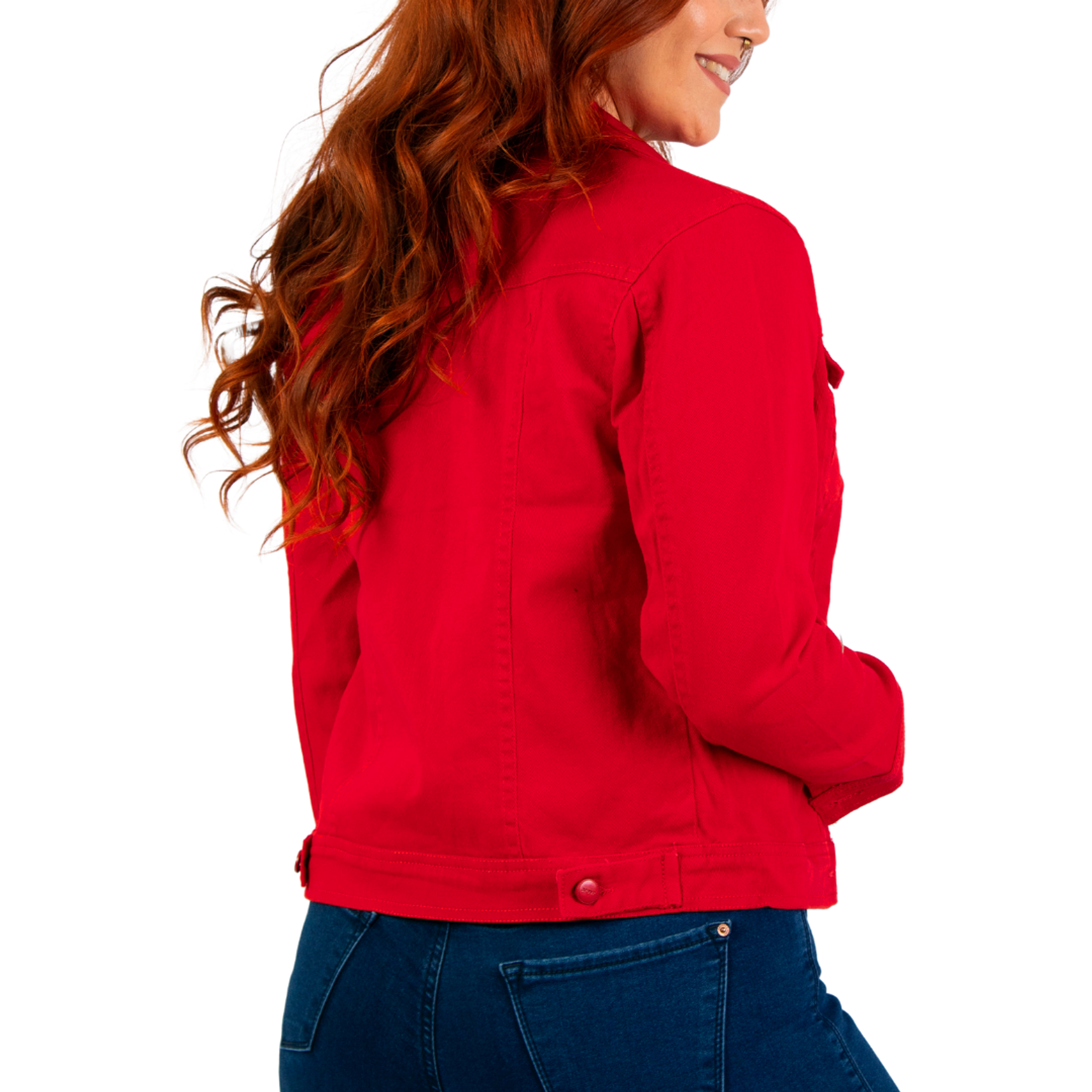 Chaqueta Mezclilla Denim Rojo 4