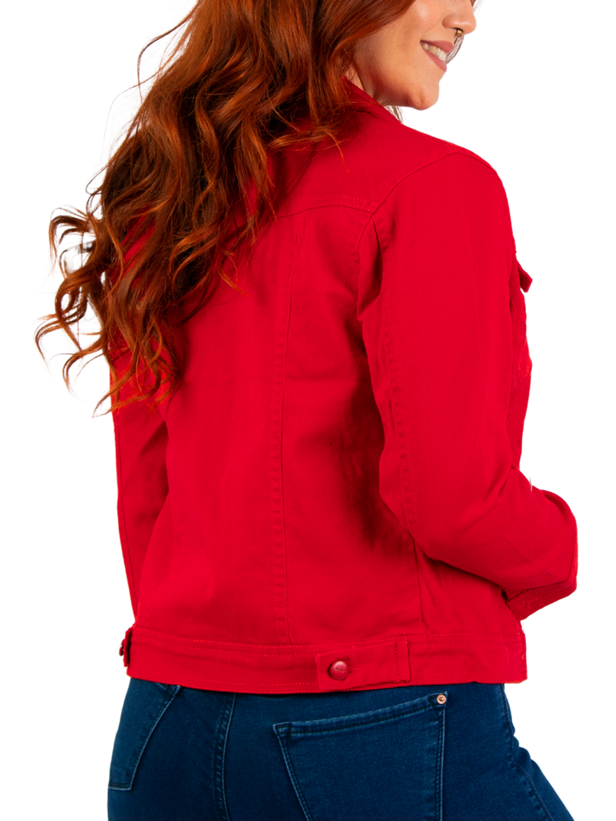 Chaqueta Mezclilla Denim Rojo 4