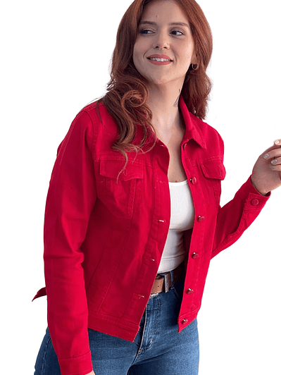 Chaqueta Mezclilla Denim Rojo