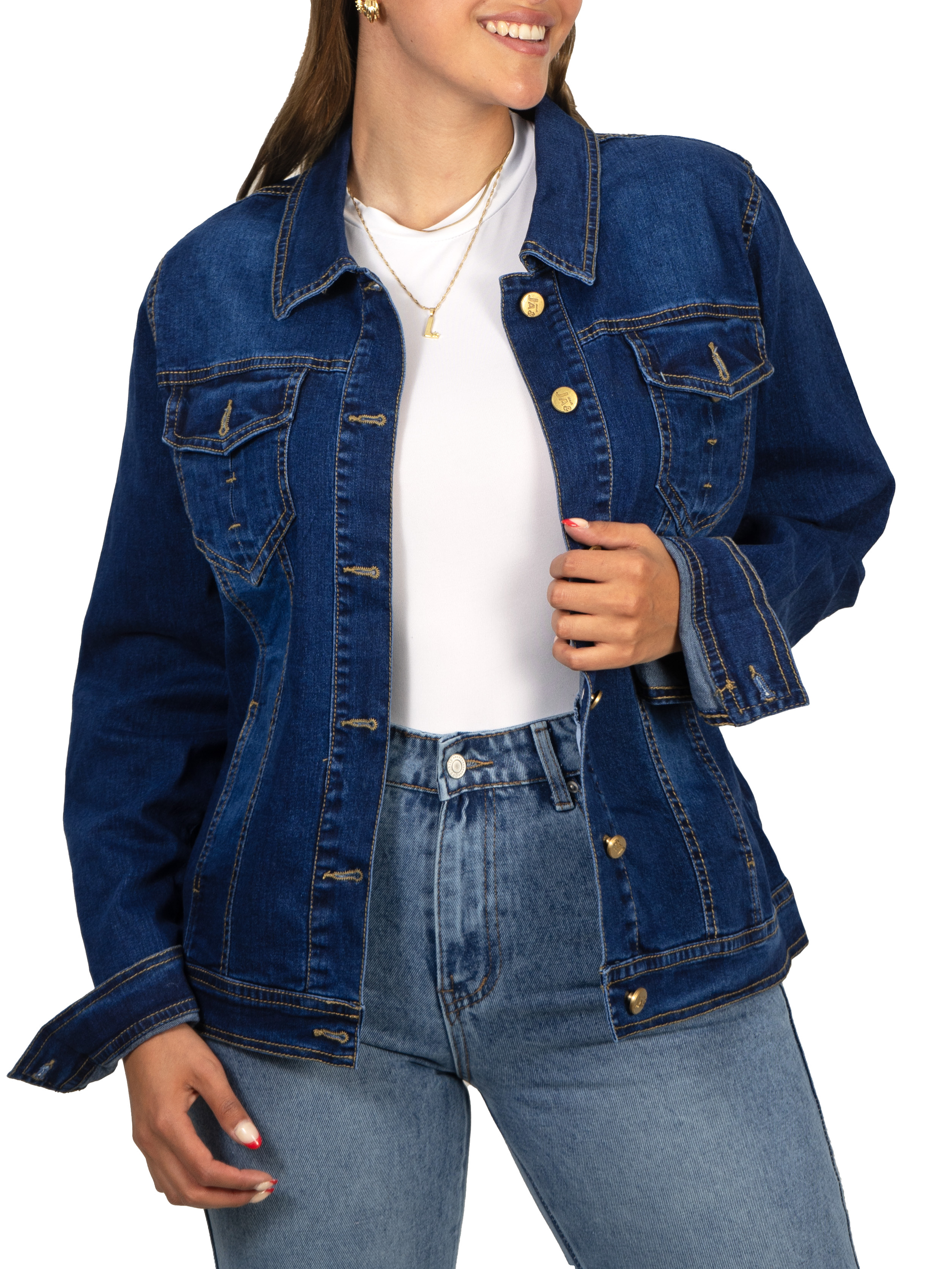 Chaqueta Mezclilla Oversize denim azul  1