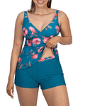 Tankini short mujer escote V estampados