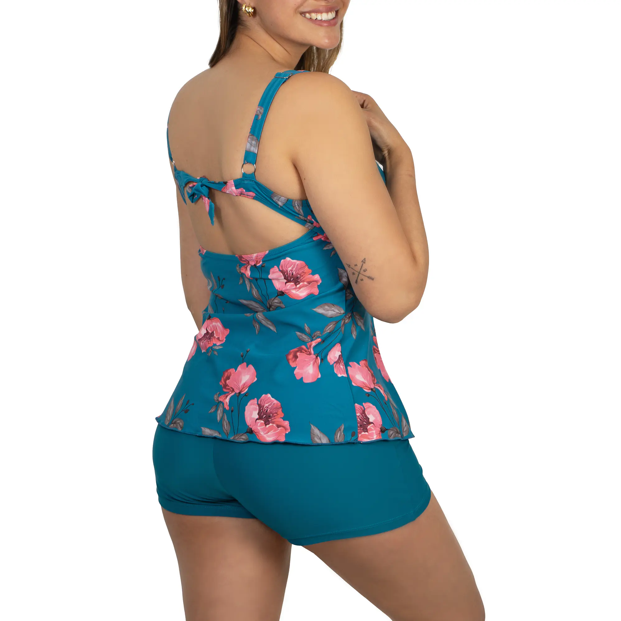 Tankini short mujer escote V estampados 6