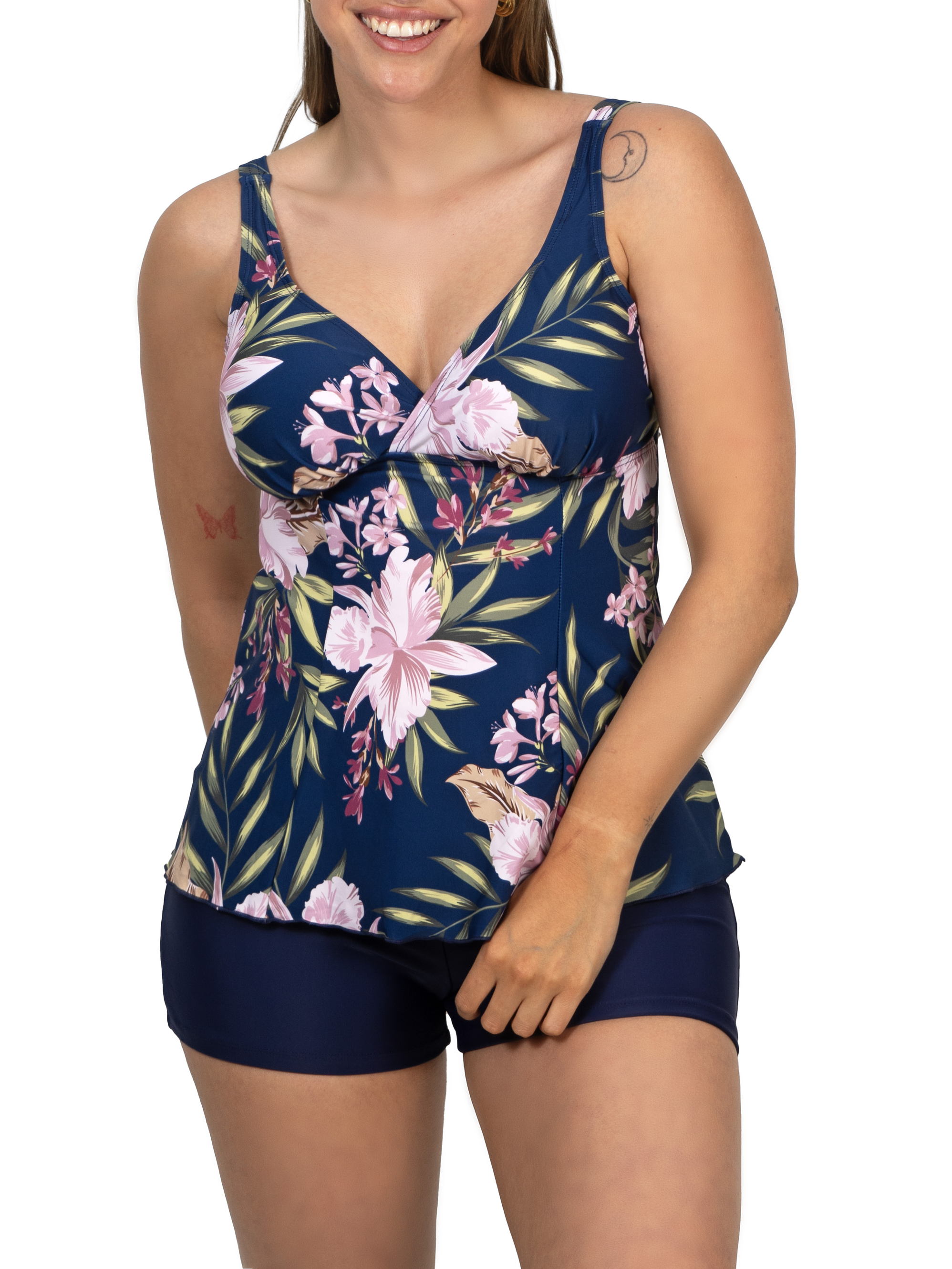 Tankini short mujer escote V estampados 9
