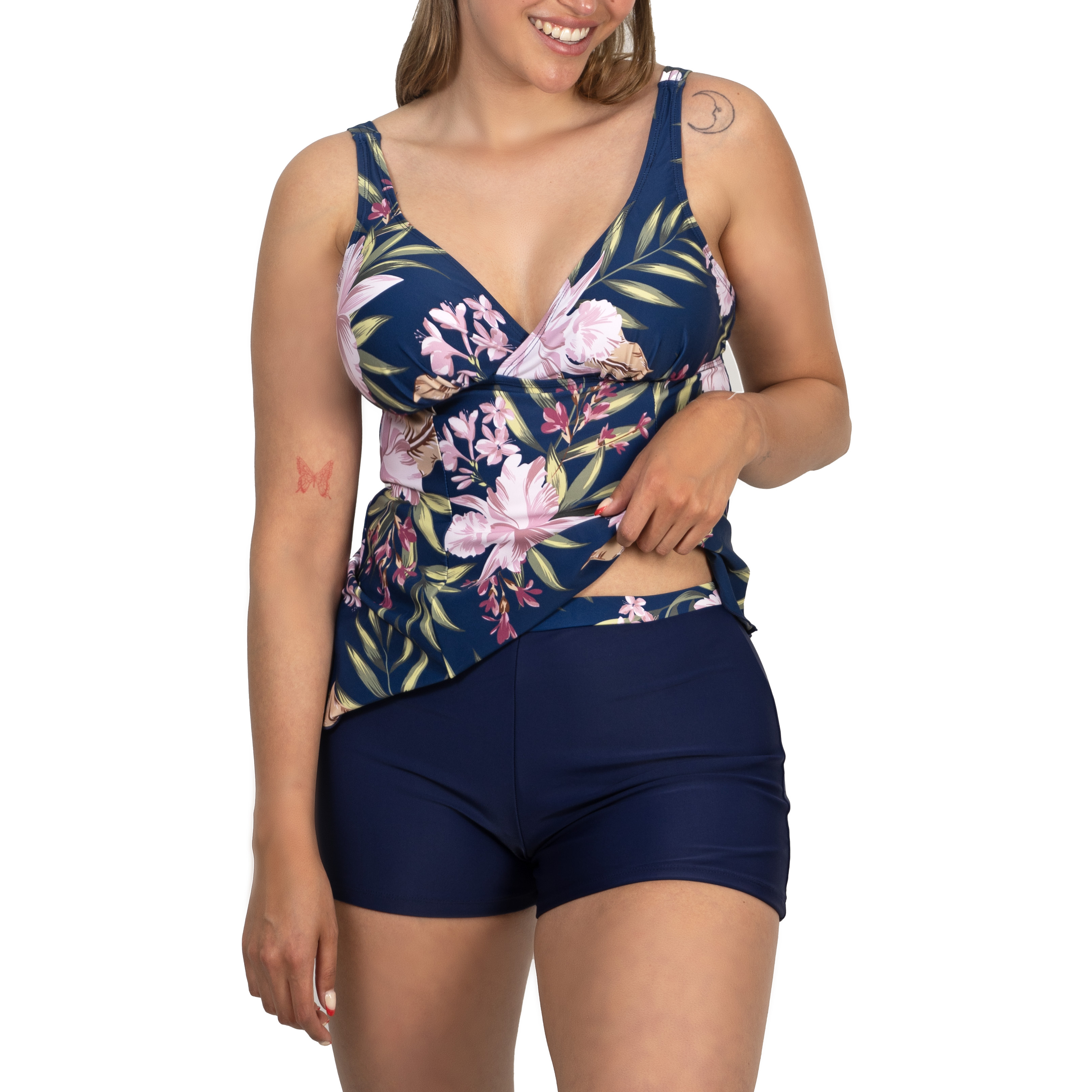 Tankini short mujer escote V estampados 10