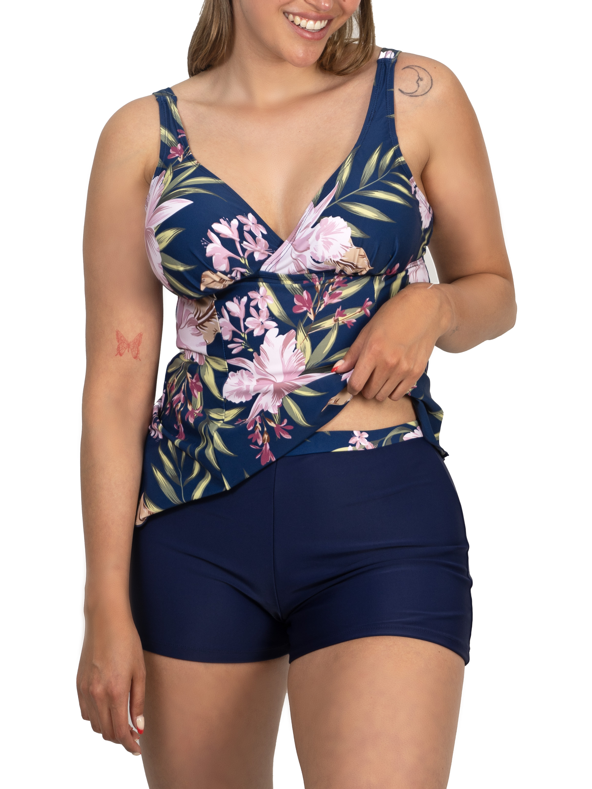 Tankini short mujer escote V estampados 10