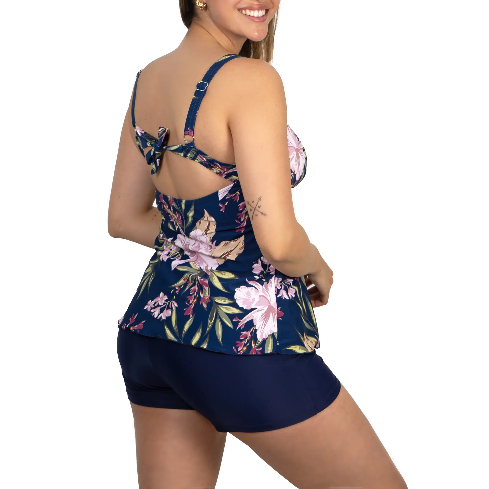Tankini short mujer escote V estampados 11