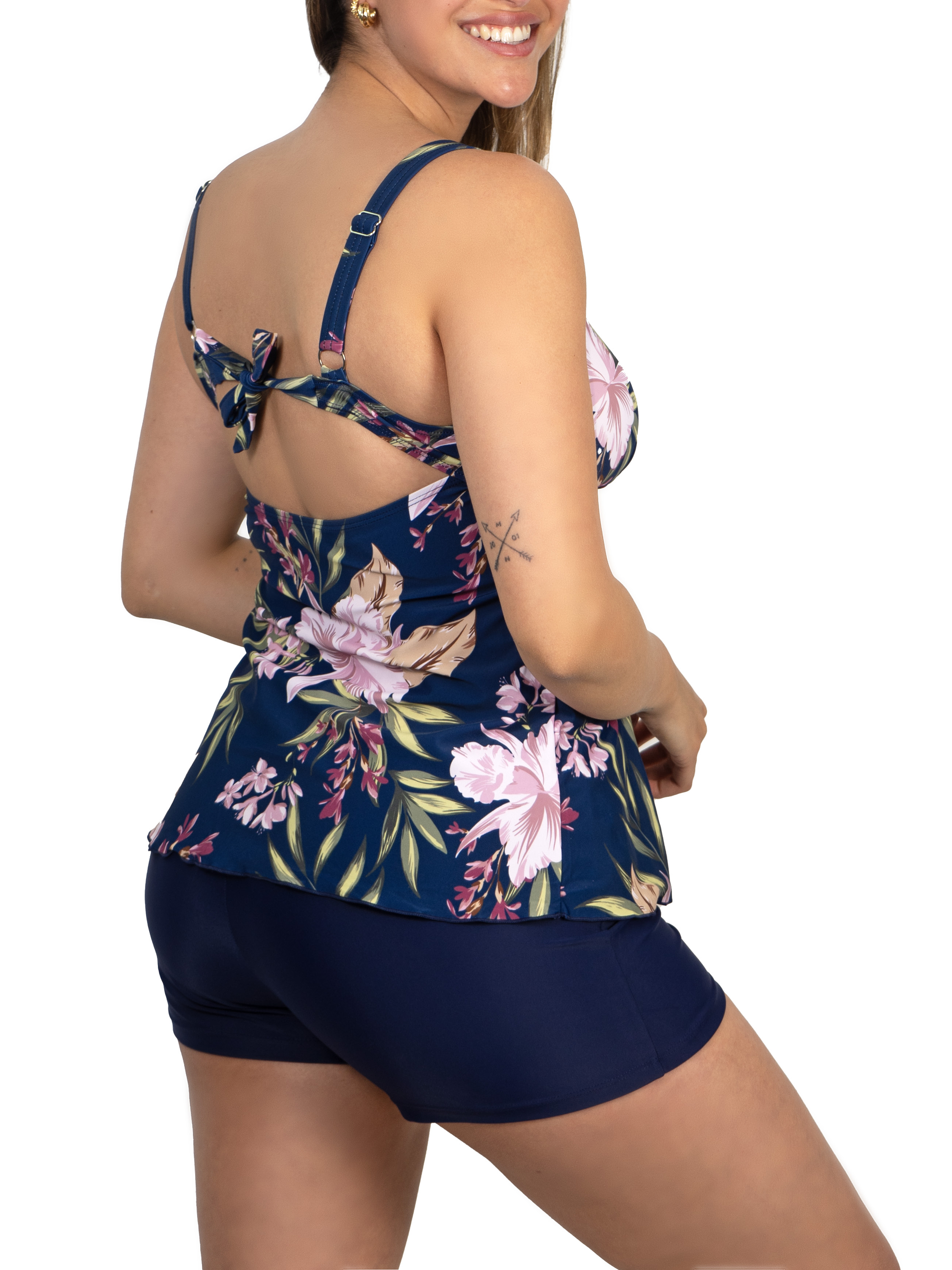 Tankini short mujer escote V estampados 11