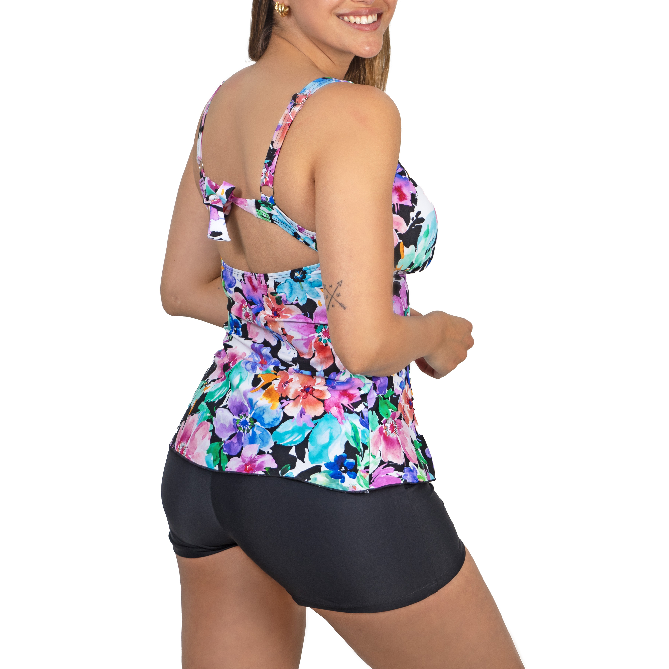Tankini short mujer escote V estampados 13