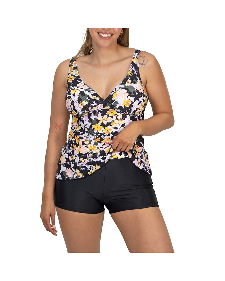 Tankini short mujer escote V estampados