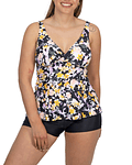 Tankini short mujer escote V estampados