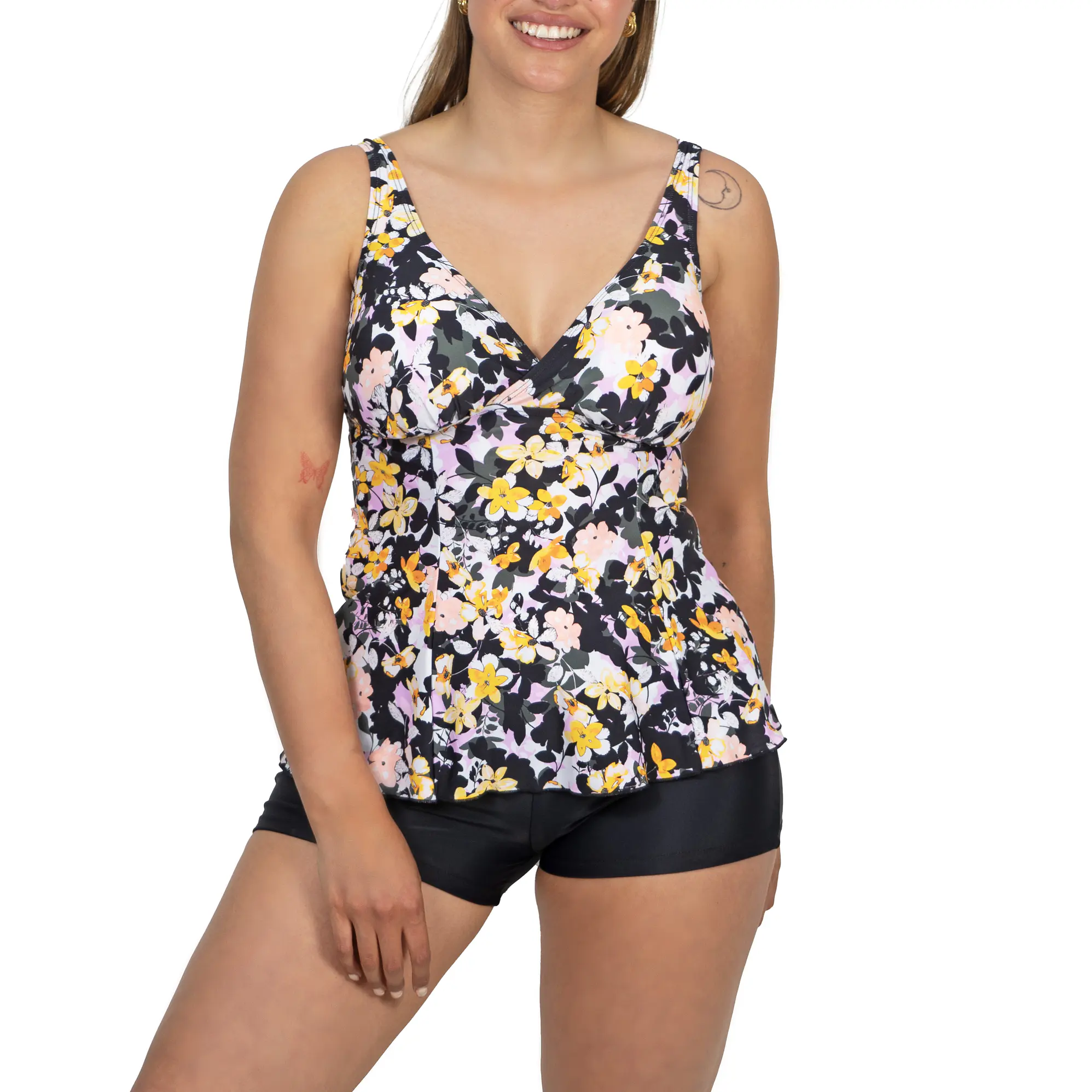 Tankini short mujer escote V estampados 16