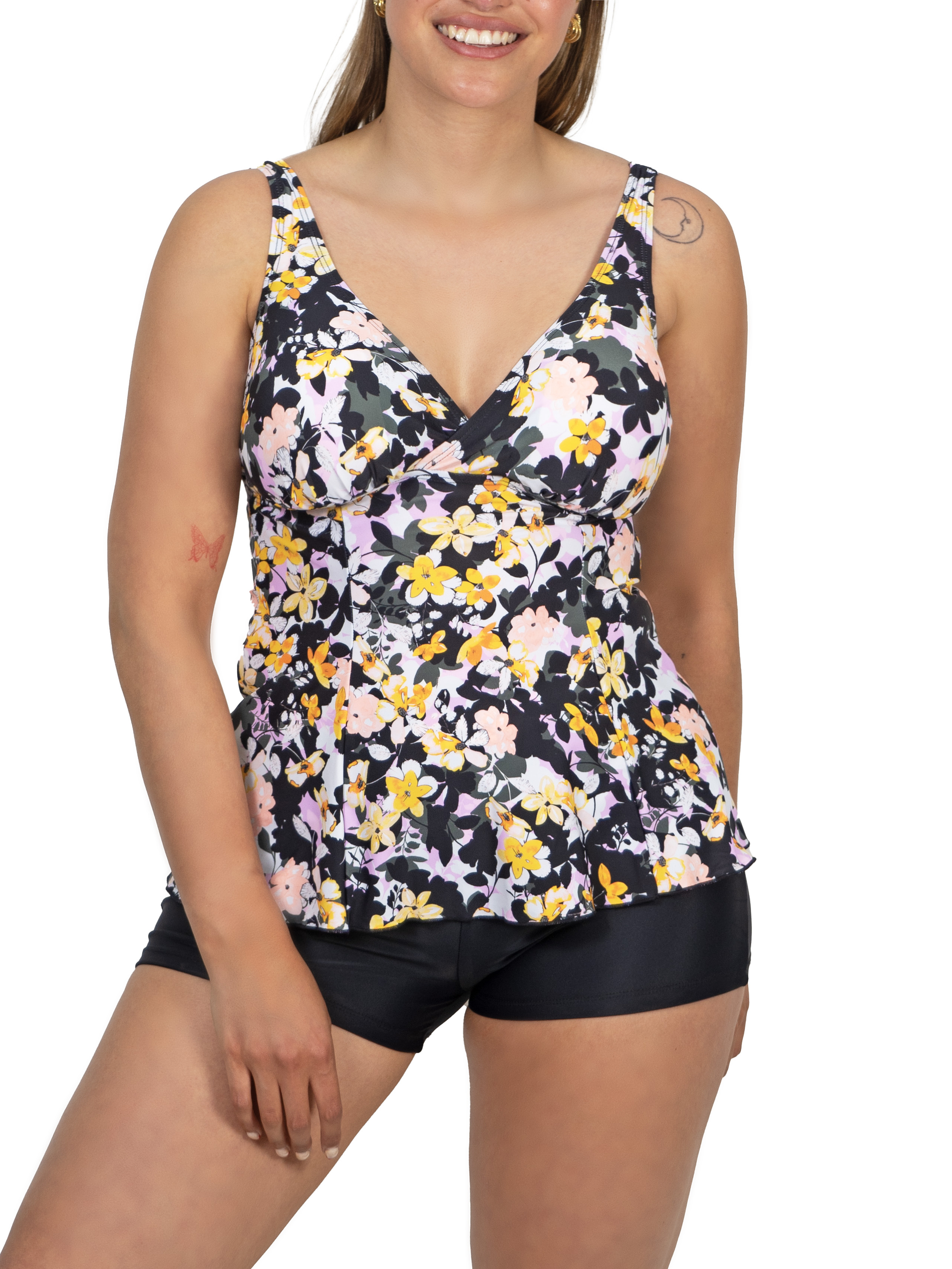 Tankini short mujer escote V estampados 16