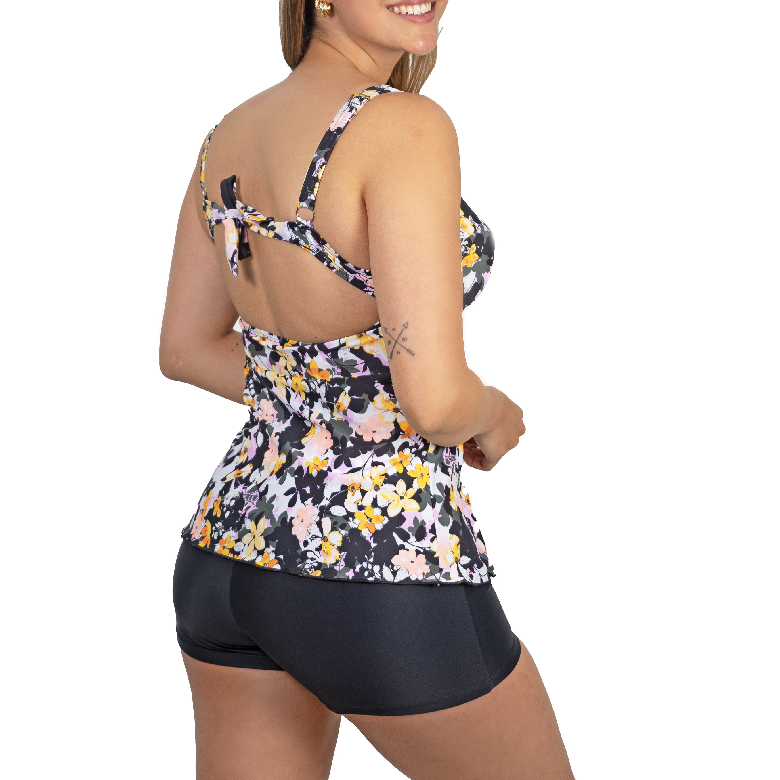 Tankini short mujer escote V estampados 17