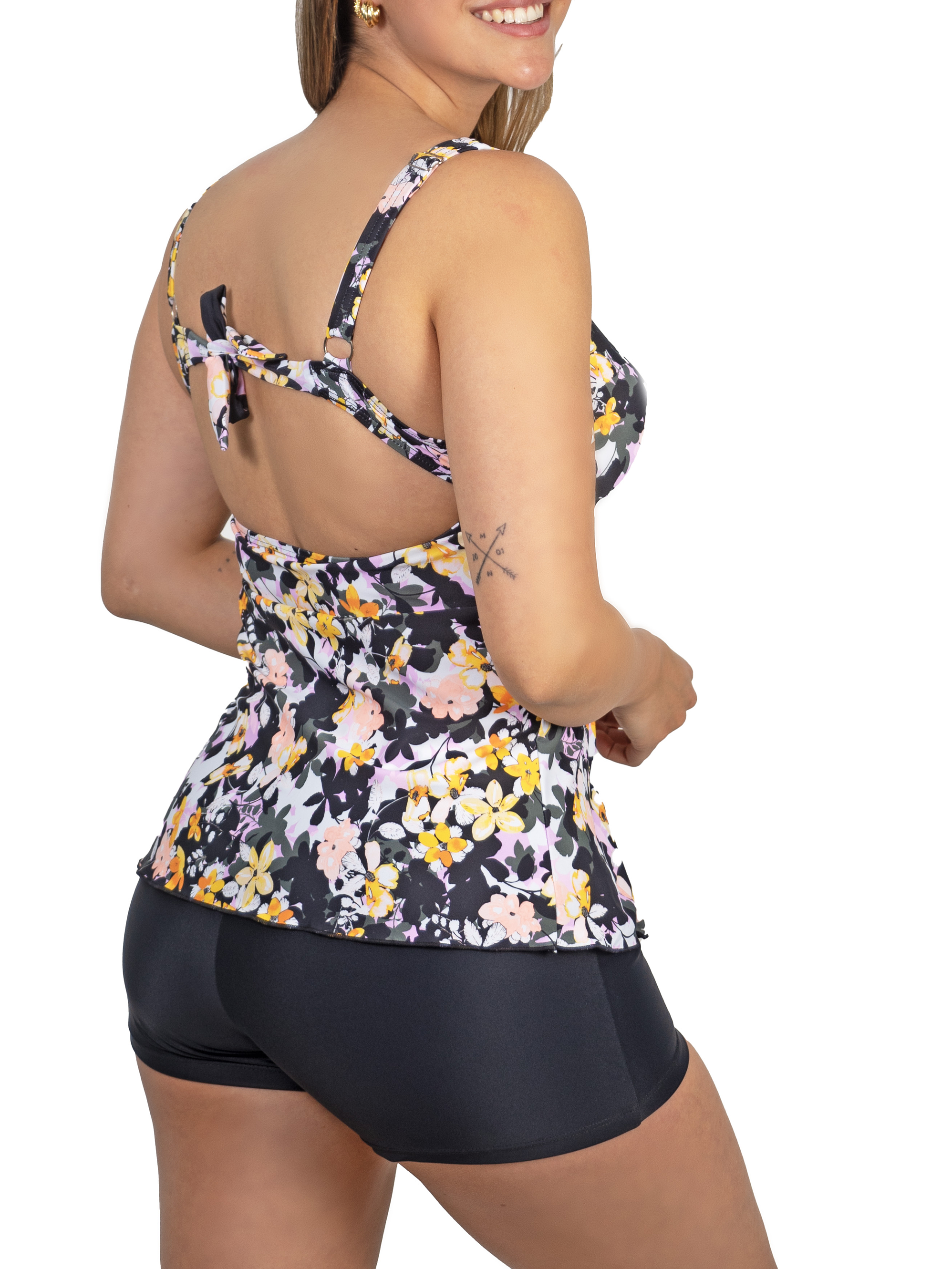 Tankini short mujer escote V estampados 17