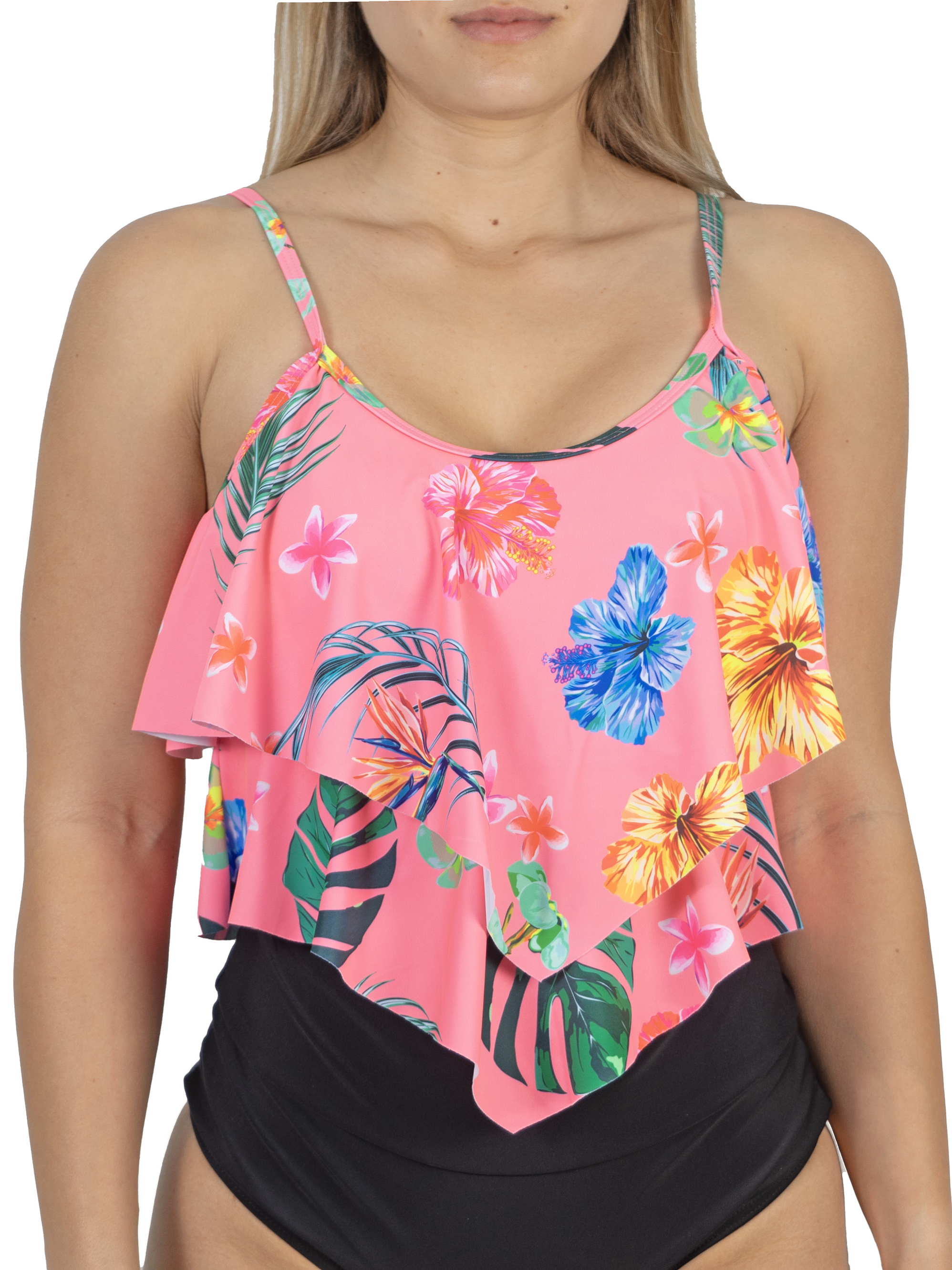 Top vuelos maori floral rosa 2