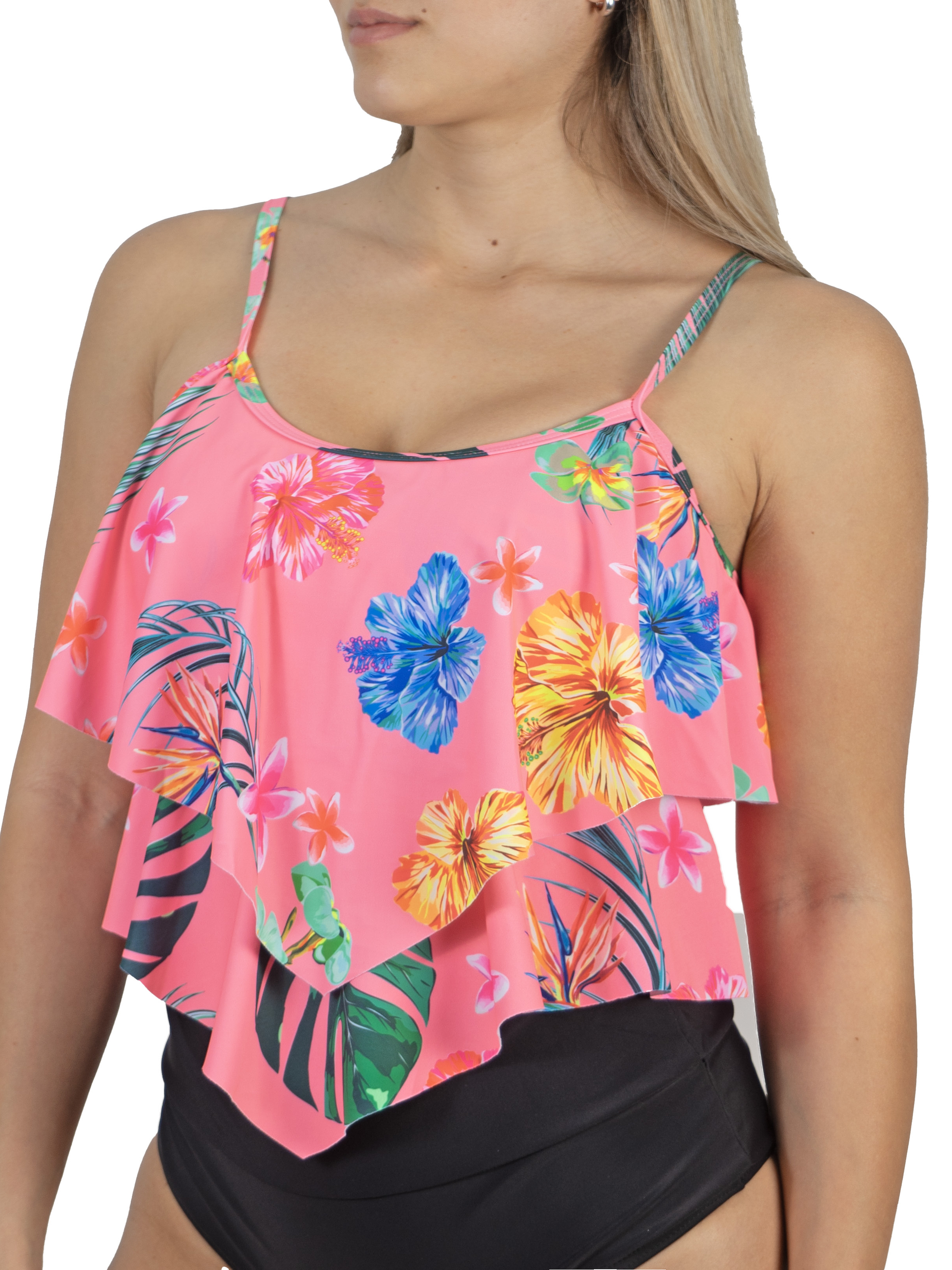 Top vuelos maori floral rosa 3