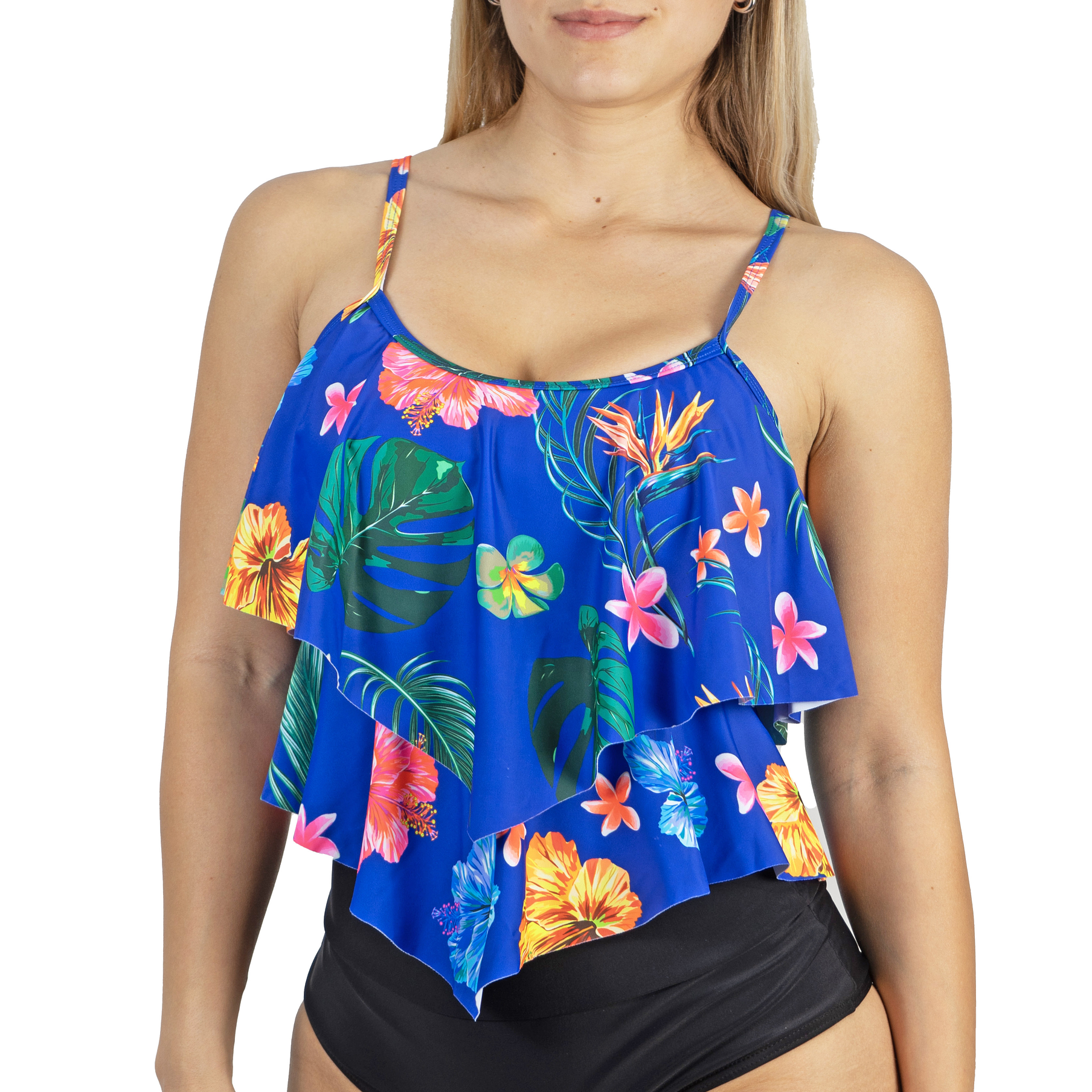 Top vuelos maori floral azul 1