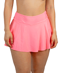 Falda short tiro alto traje de baño acampanada rosa