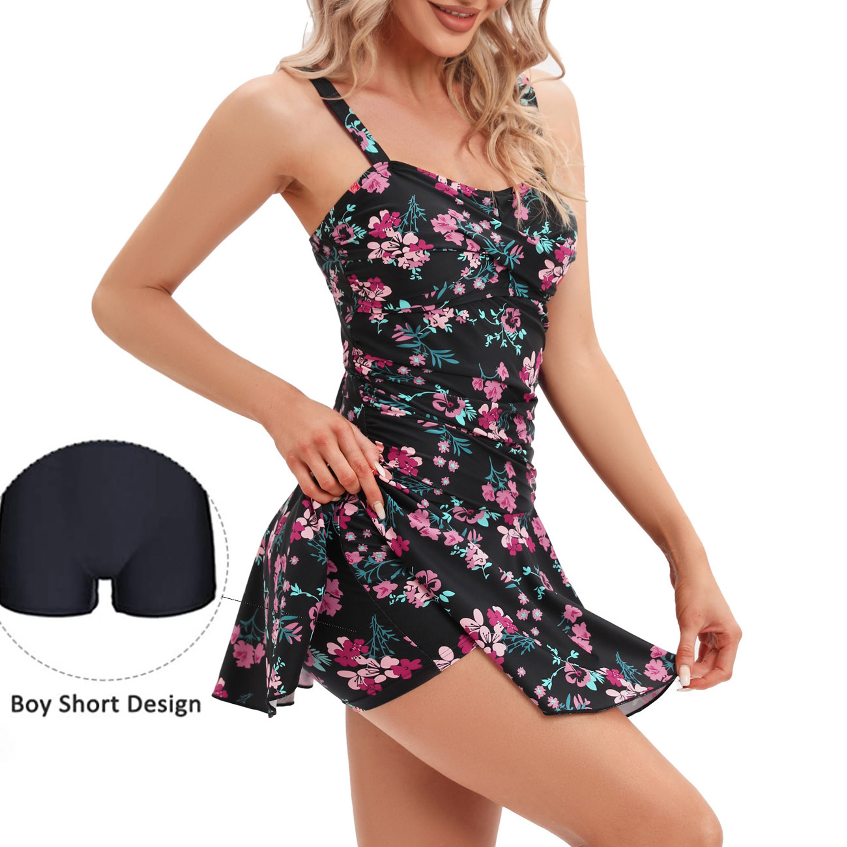 Traje de baño vestido floral musl 2