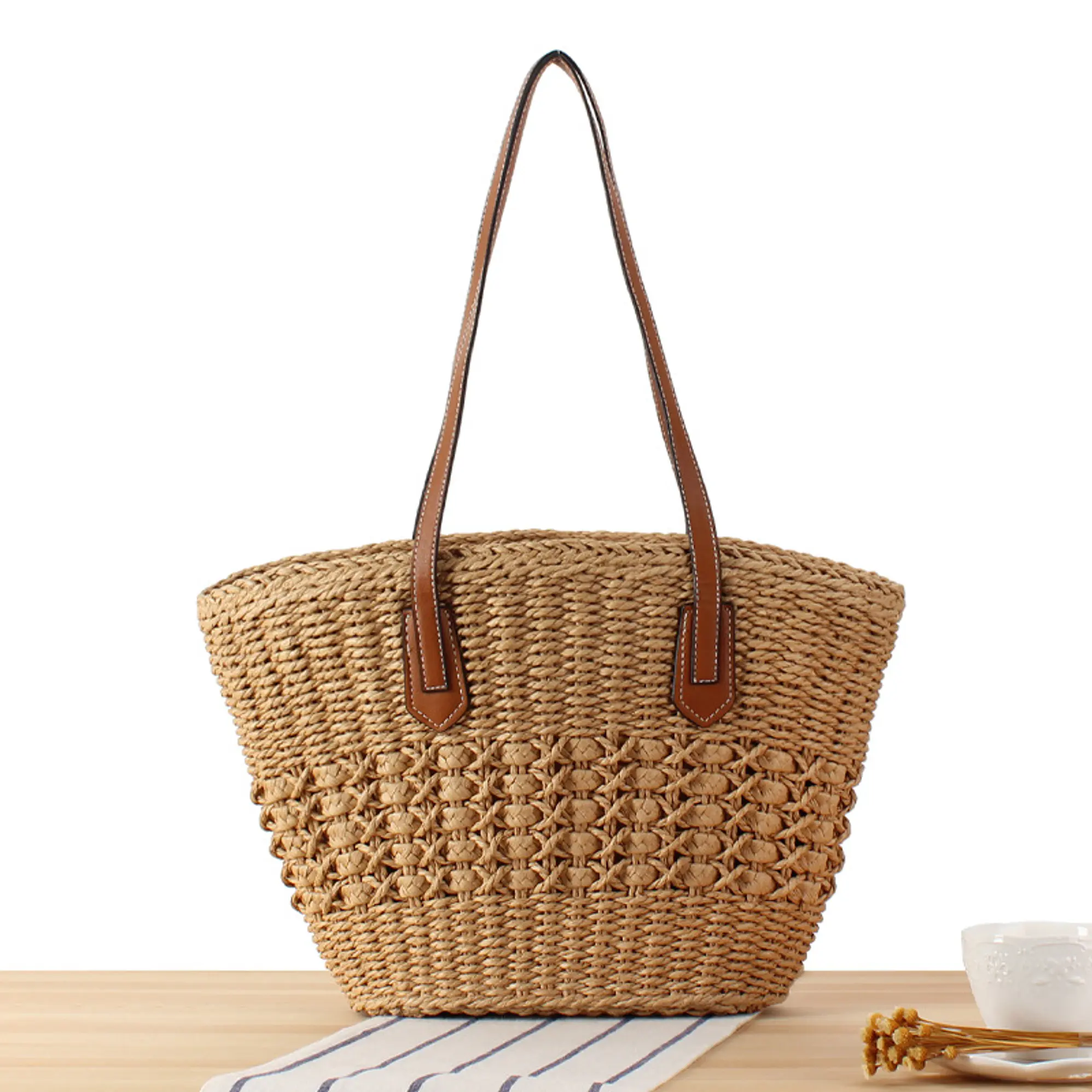 Bolso playa trópico Café 1