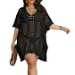 Capa playa tejida anse Plus size Negro - Miniatura 2